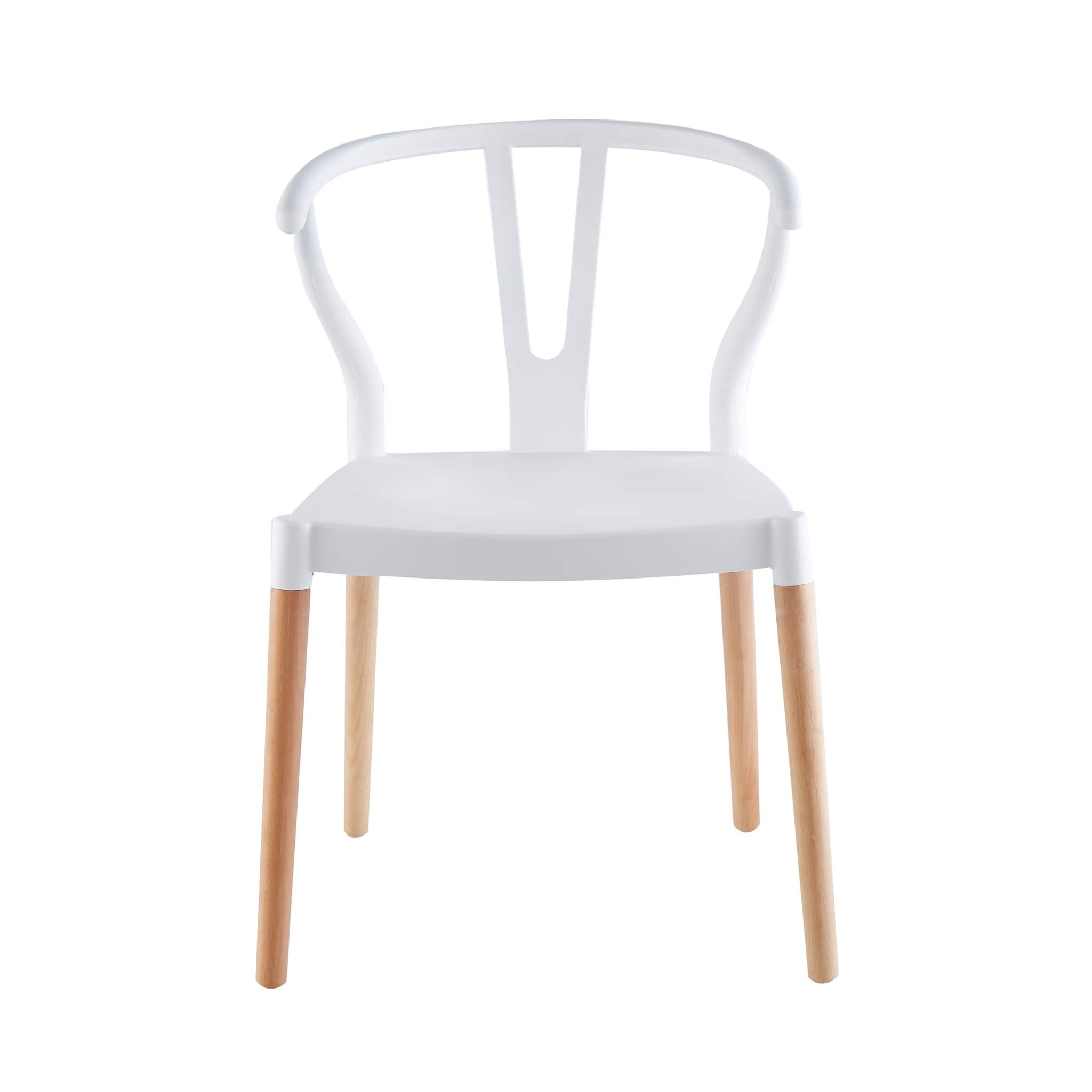 Wishbone Chair White Seat Wooden Feet-PP Chair