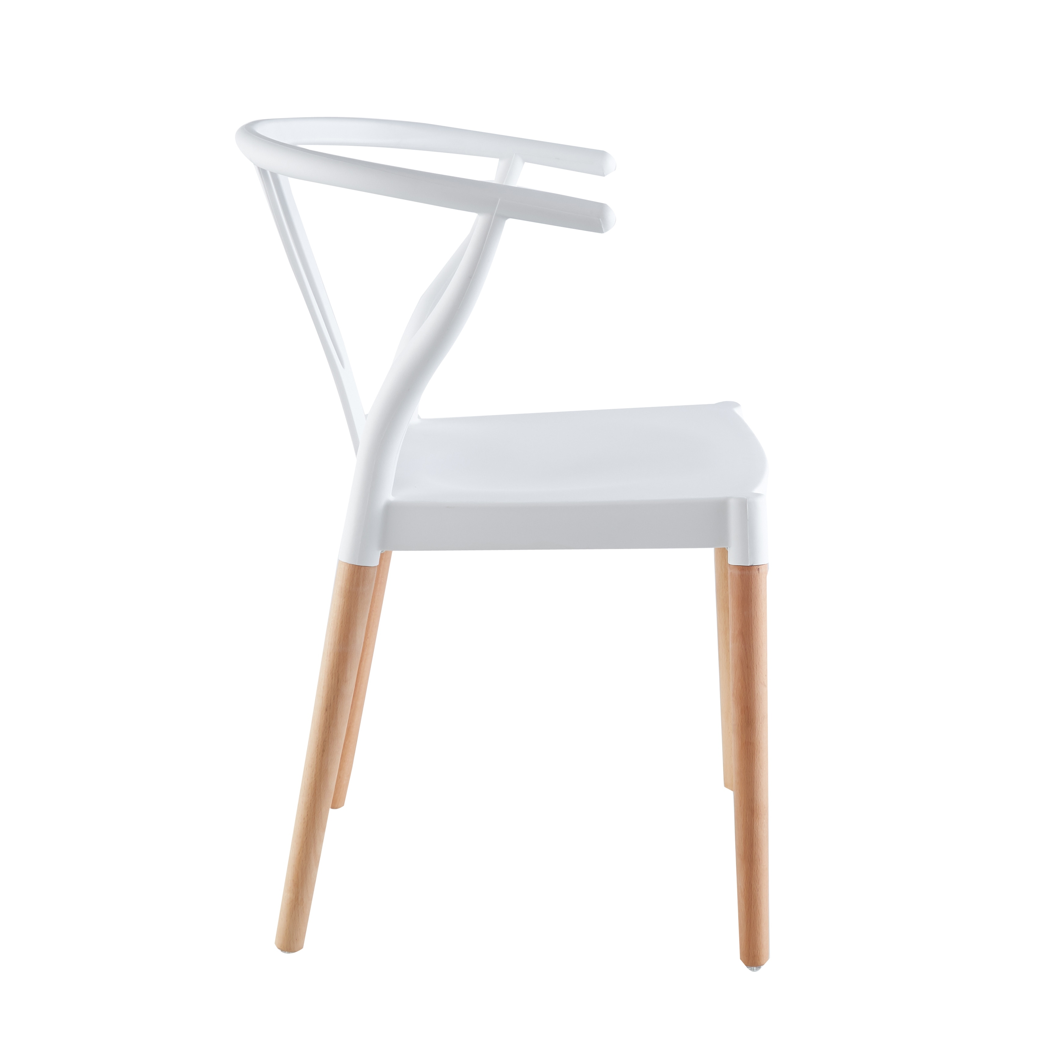 Wishbone Chair White Seat Wooden Feet-PP Chair