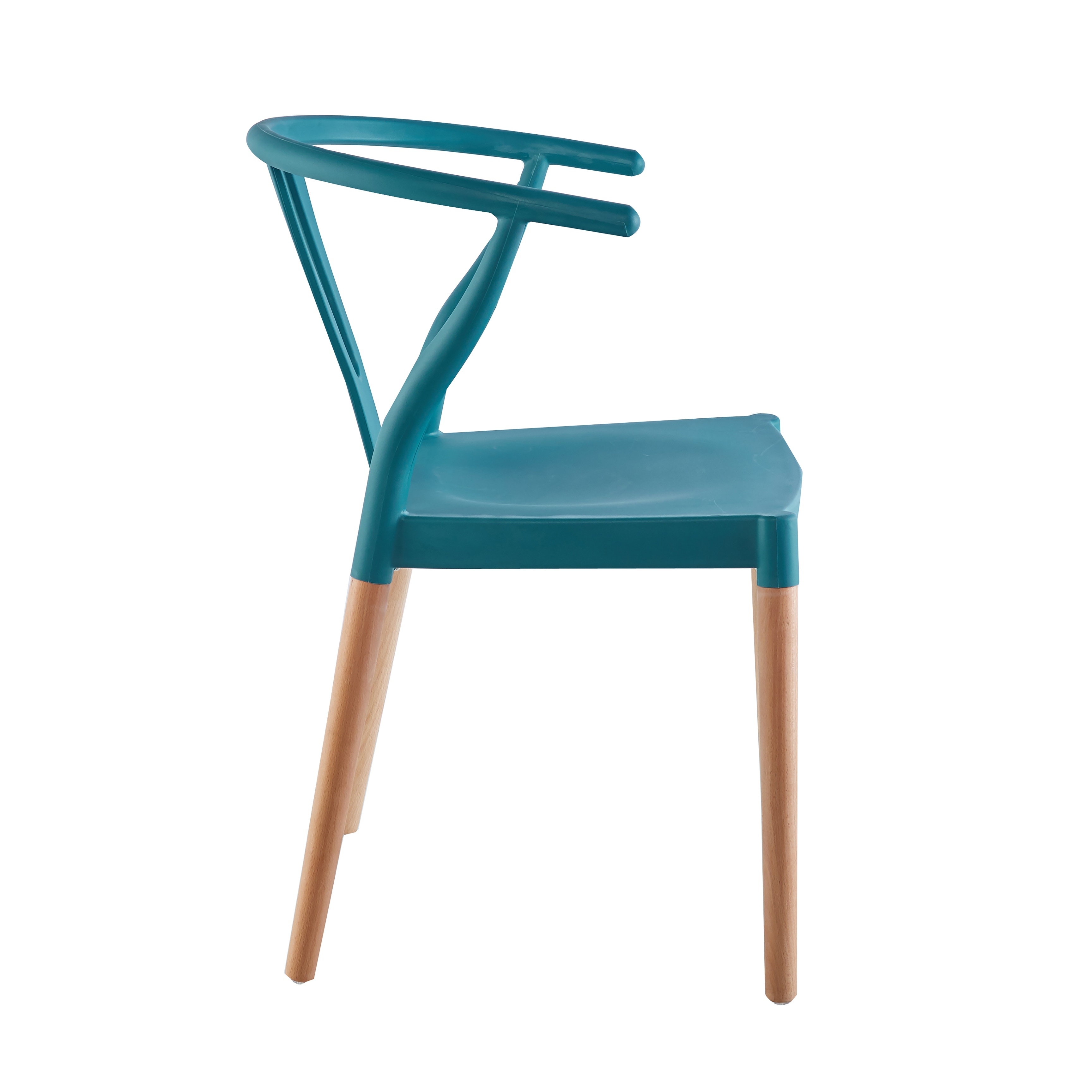 Wishbone Chair Turquoise Seat Wooden Feet-PP Chair