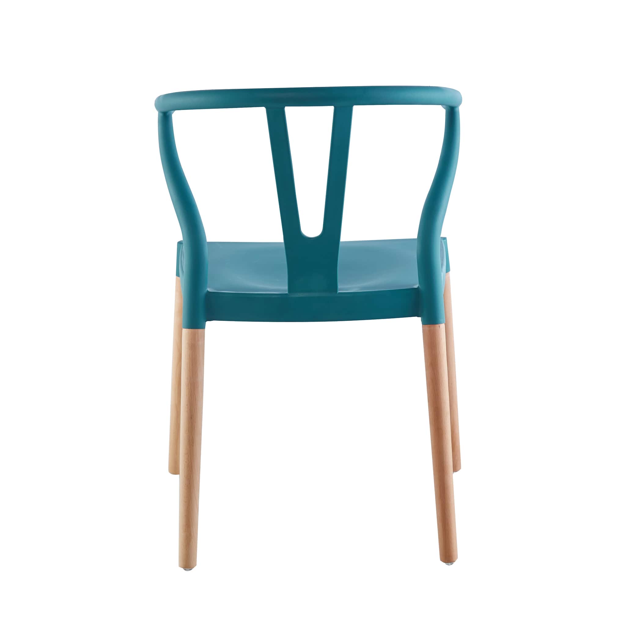 Wishbone Chair Turquoise Seat Wooden Feet-PP Chair