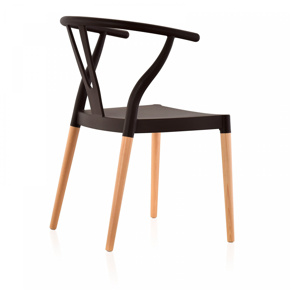 Wishbone Chair Brown Seat Wooden Feet-PP Chair