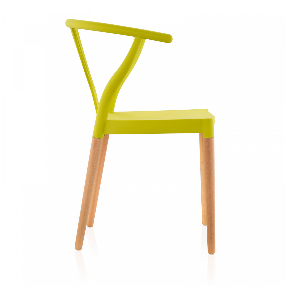Wishbone Chair Yellow Seat Wooden Feet-PP Chair