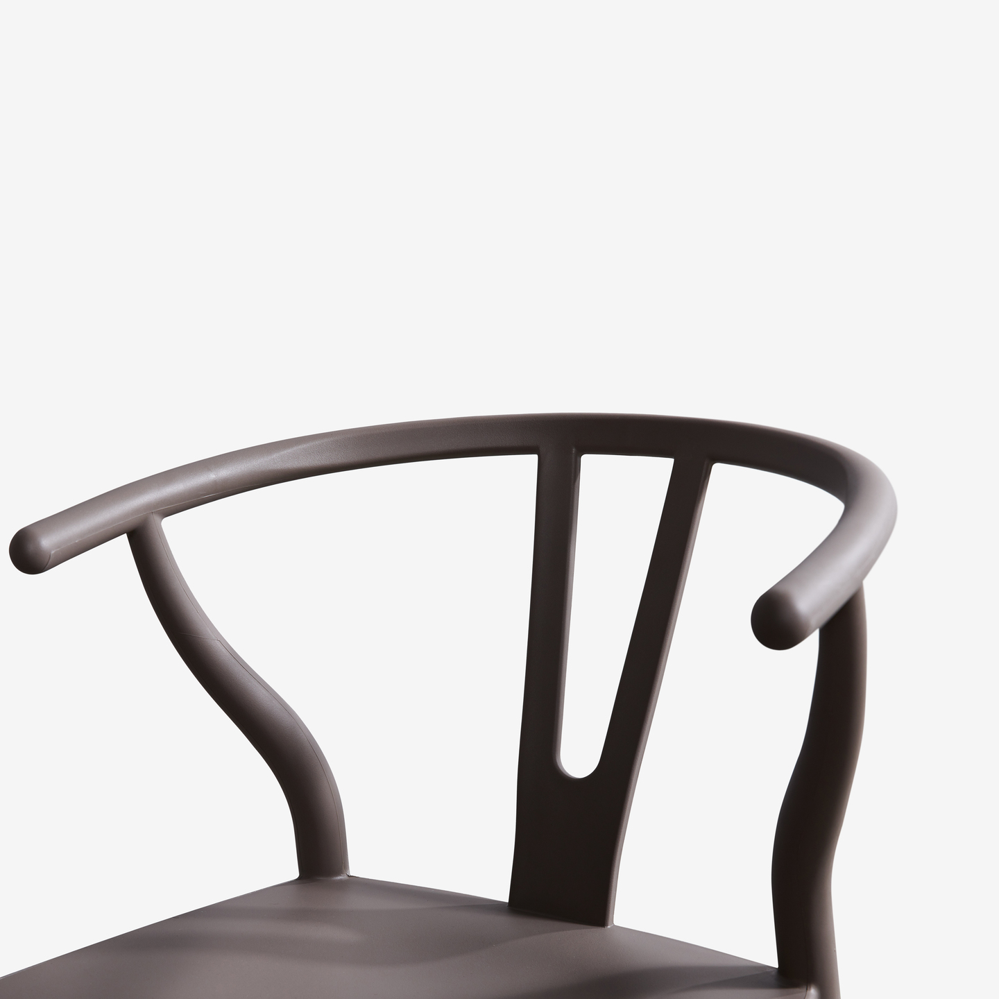 Wishbone Chair Dark Grey Seat Wooden Feet-PP Chair