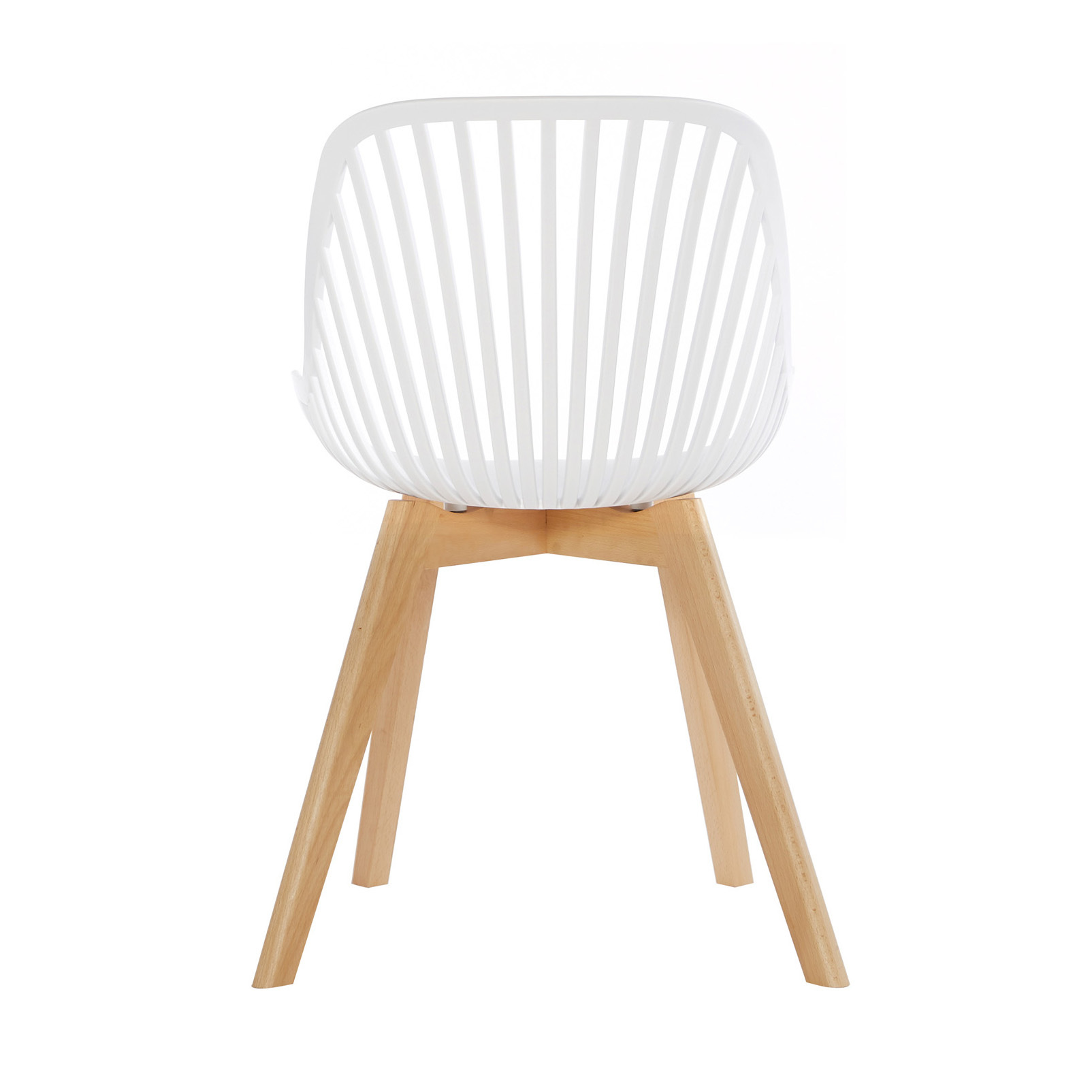 White Plastic Kitchen Chair Wood Feet-PP Chair