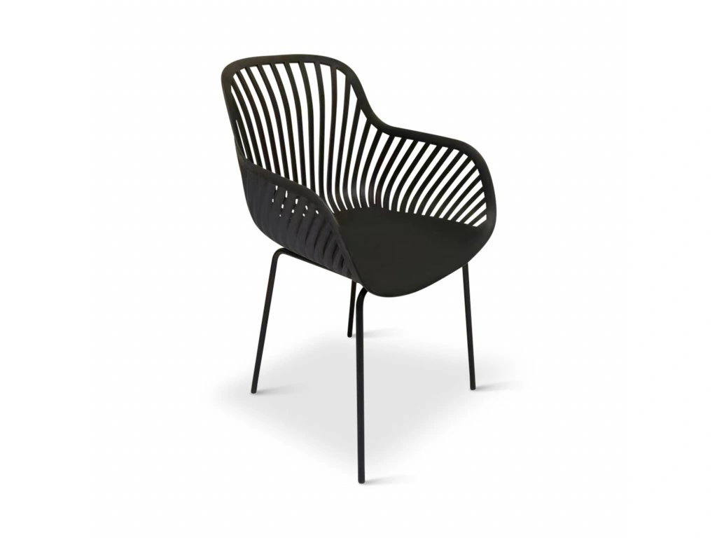 Plastic Armchair With Four Metal Legs-PP Chair
