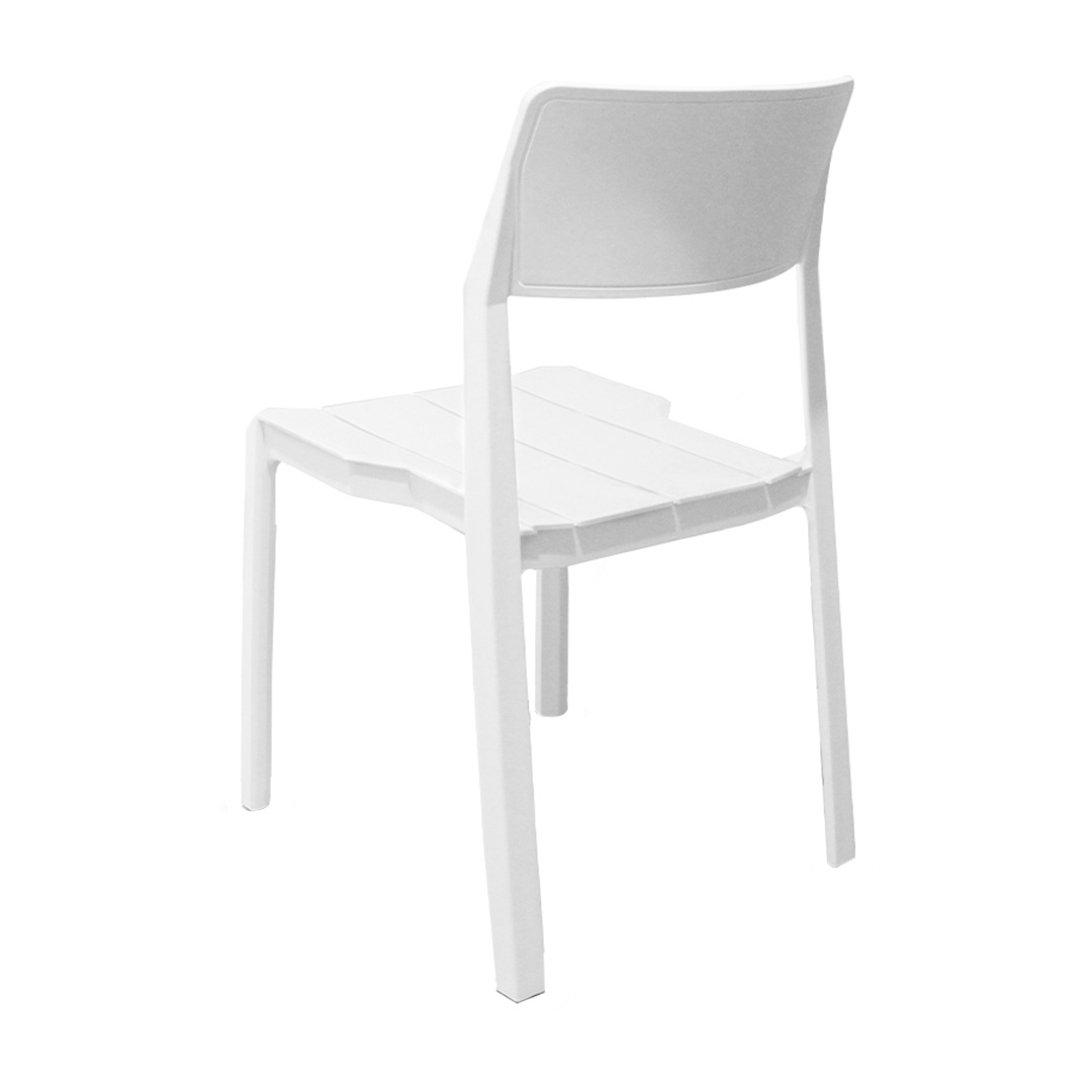 Classic White Stackable Armless Plastic Chair - Space-Saving & Versatile Seating Solution
