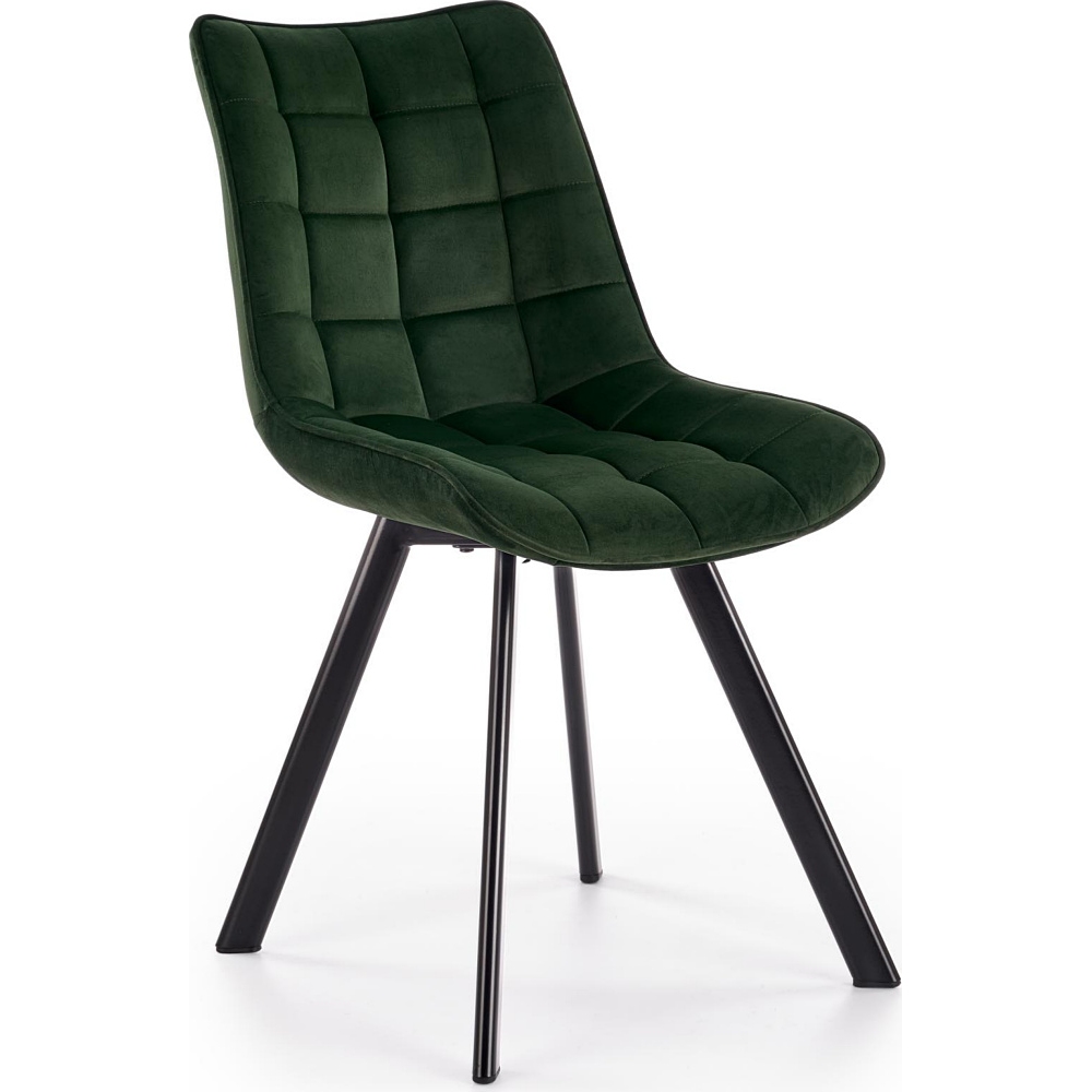 Comfortable Deep Green Velvet Dining Chair-PP Chair