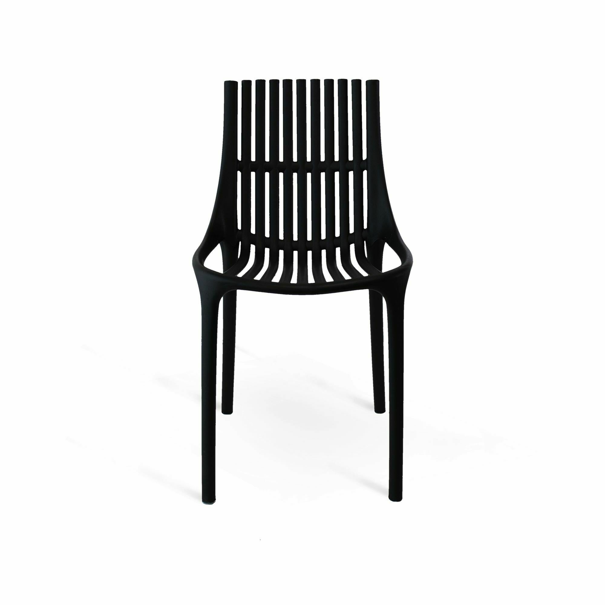 Black Armless Stackable Polypropylene Chair - Durable, Space-Saving & Weather-Resistant Seating