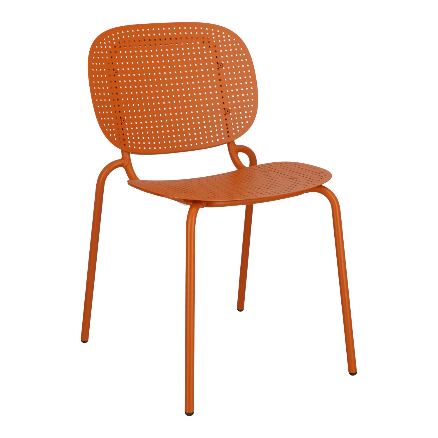 Orange Plastic Chair With Metal Frame