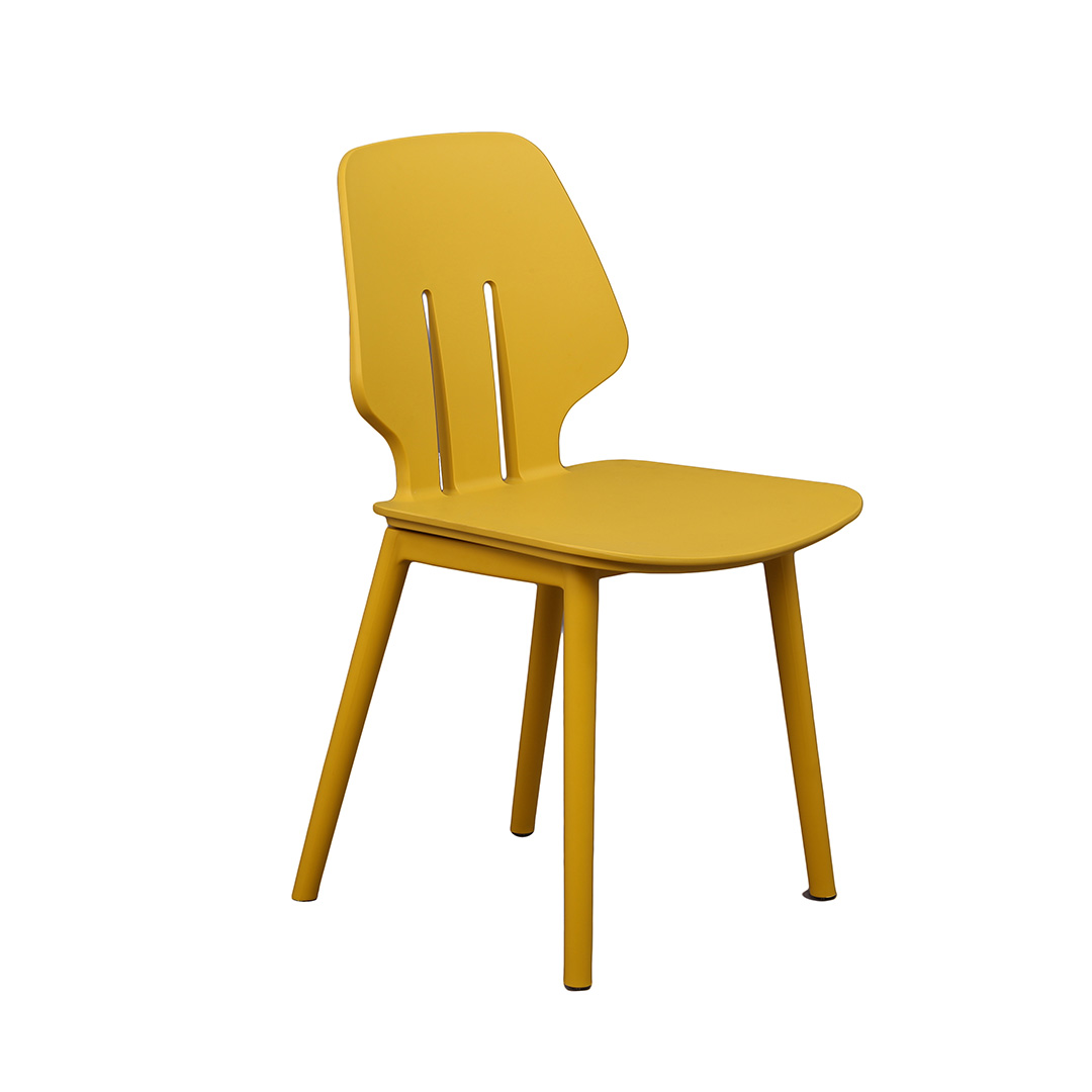 Assembled Yellow Plastic Chair