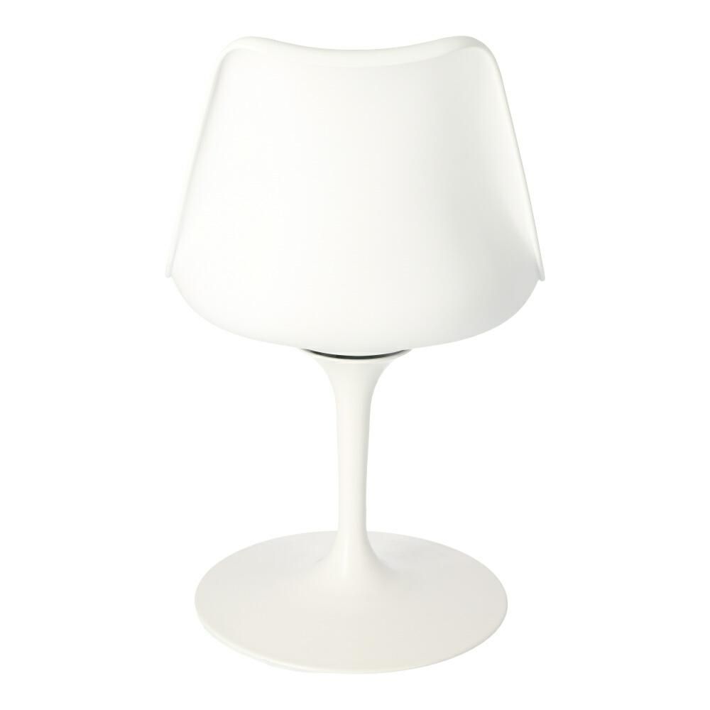 White Tulip Accent Chair With Black Cushion-PP Chair