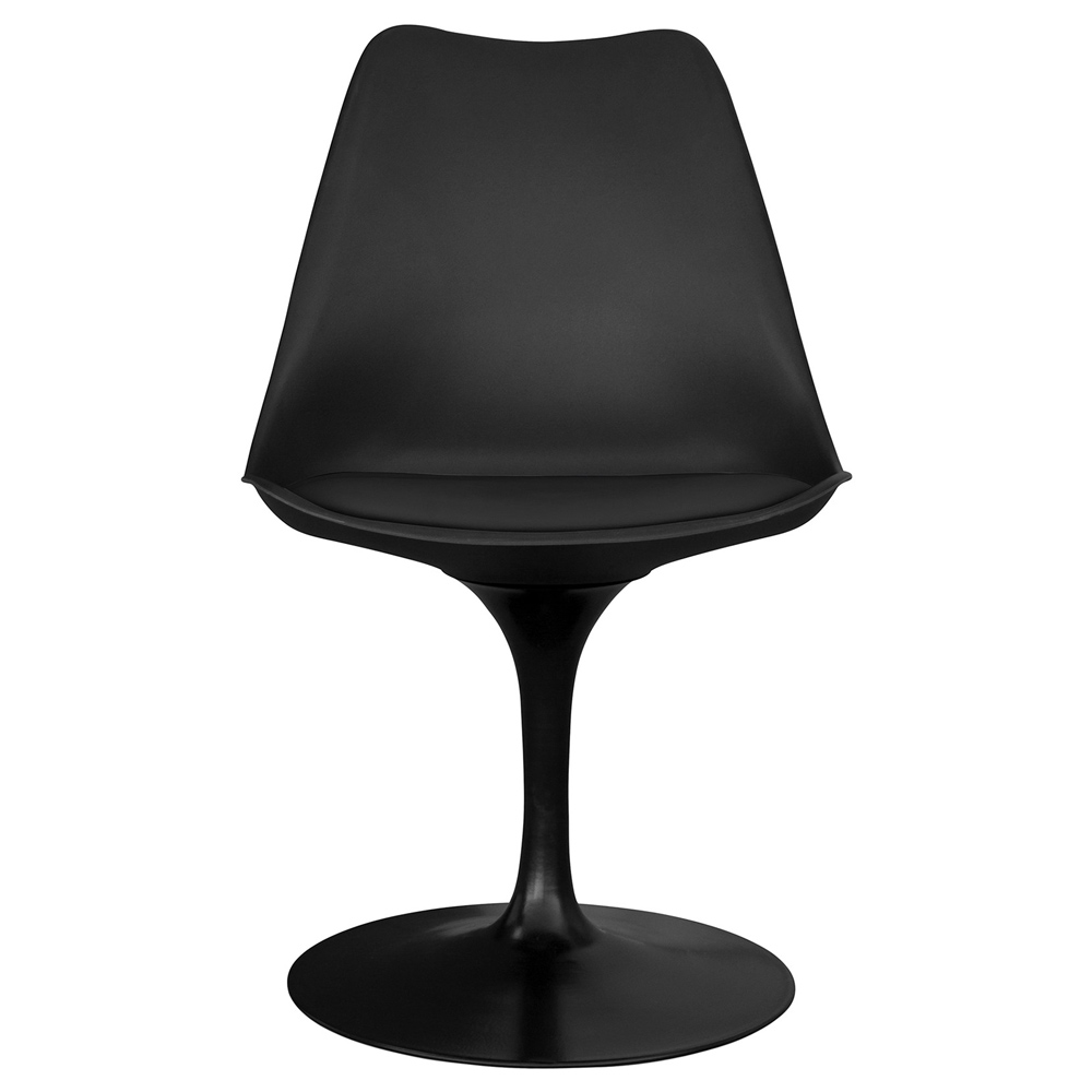 Black Tulip Accent Chair With Black Cushion-PP Chair