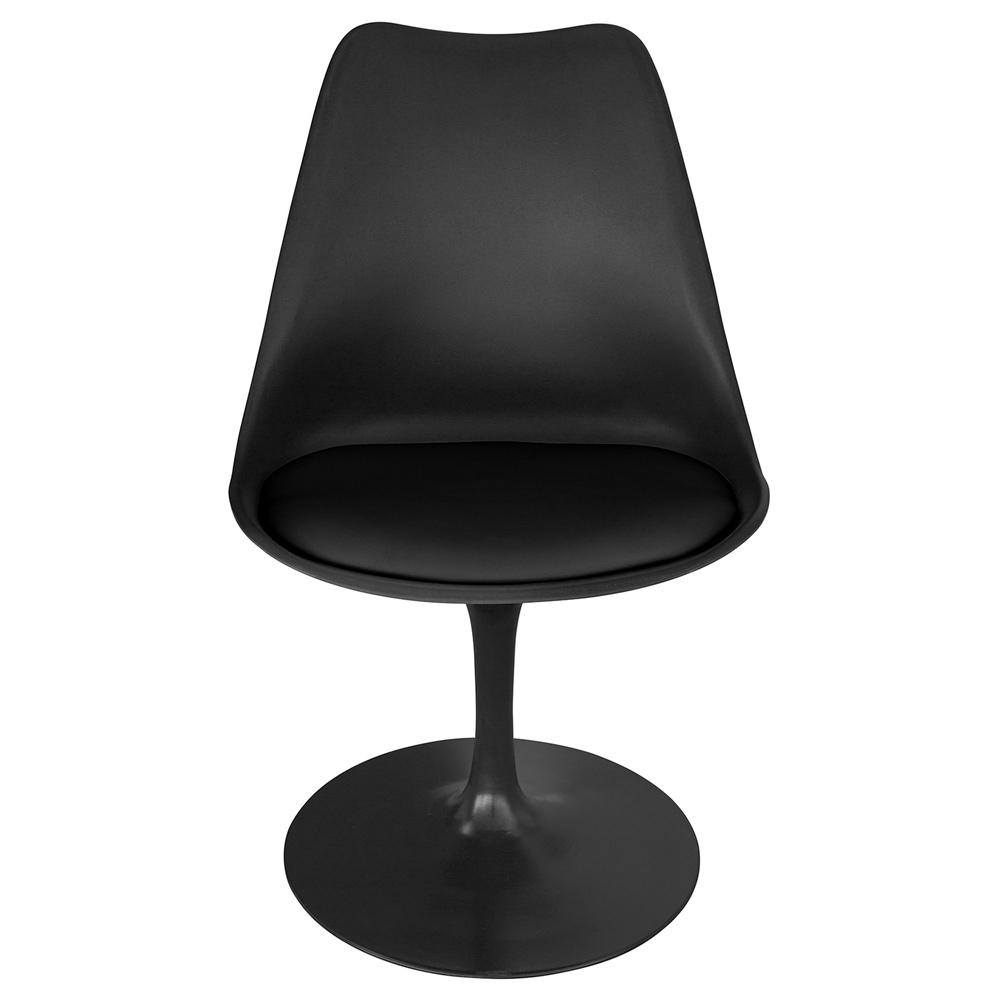 Black Tulip Accent Chair With Black Cushion-PP Chair