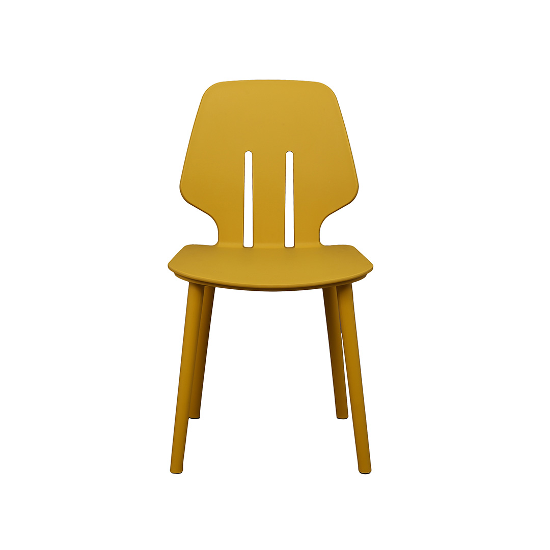 Assembled Yellow Plastic Chair