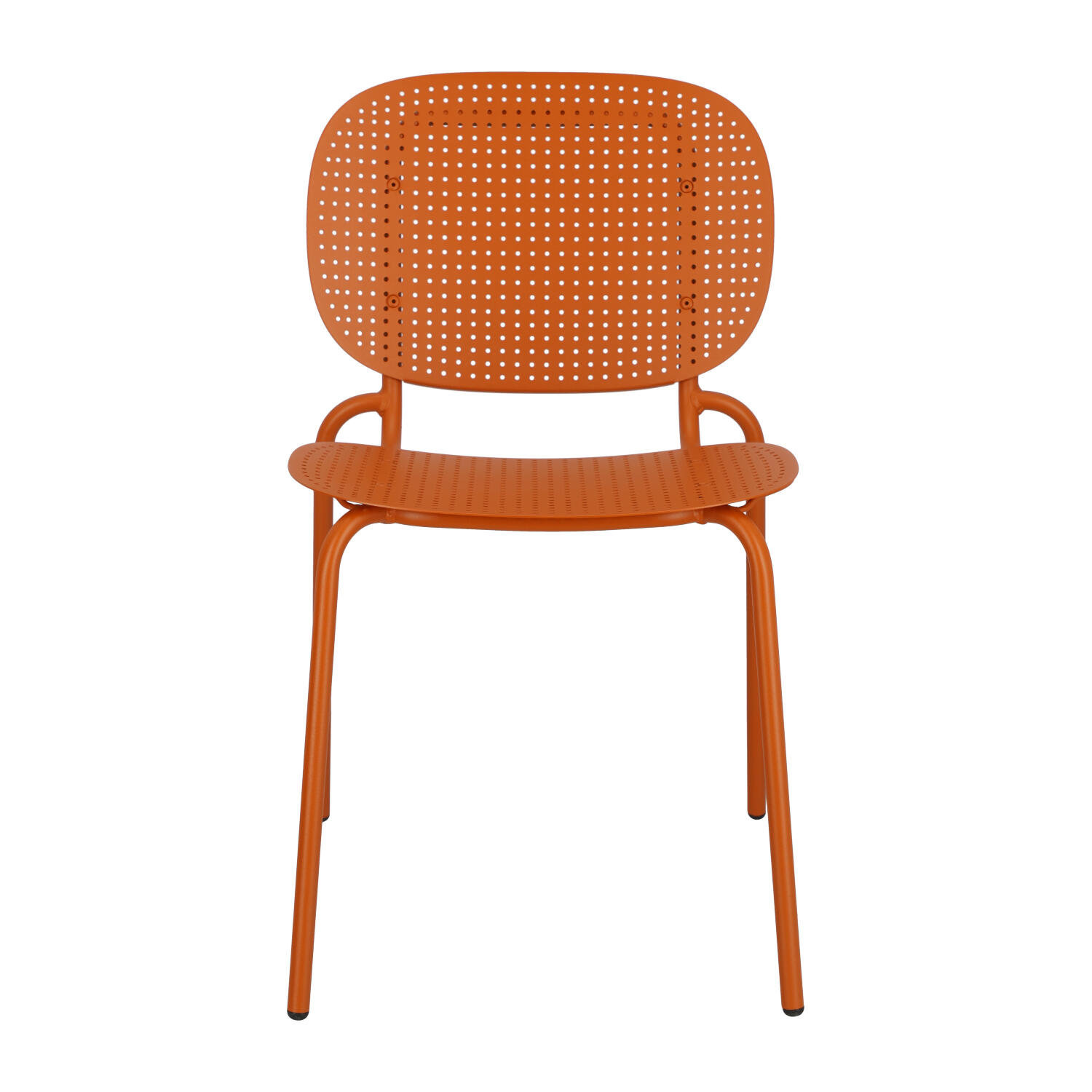 Orange Plastic Chair With Metal Frame