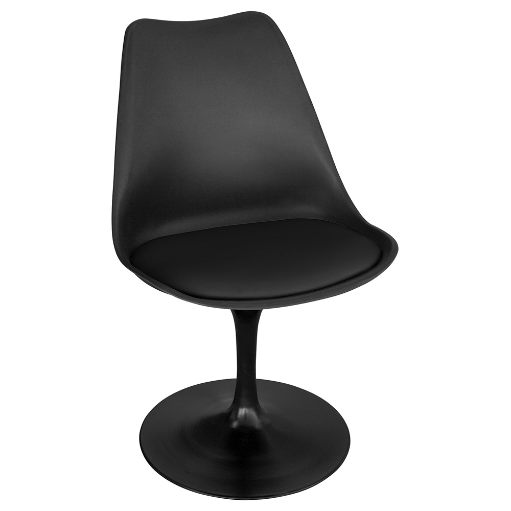 Black Tulip Accent Chair With Black Cushion-PP Chair