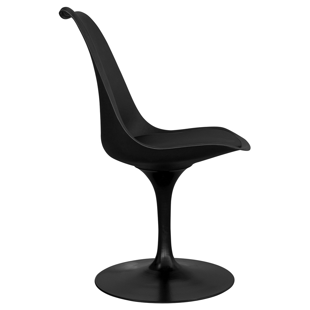 Black Tulip Accent Chair With Black Cushion-PP Chair