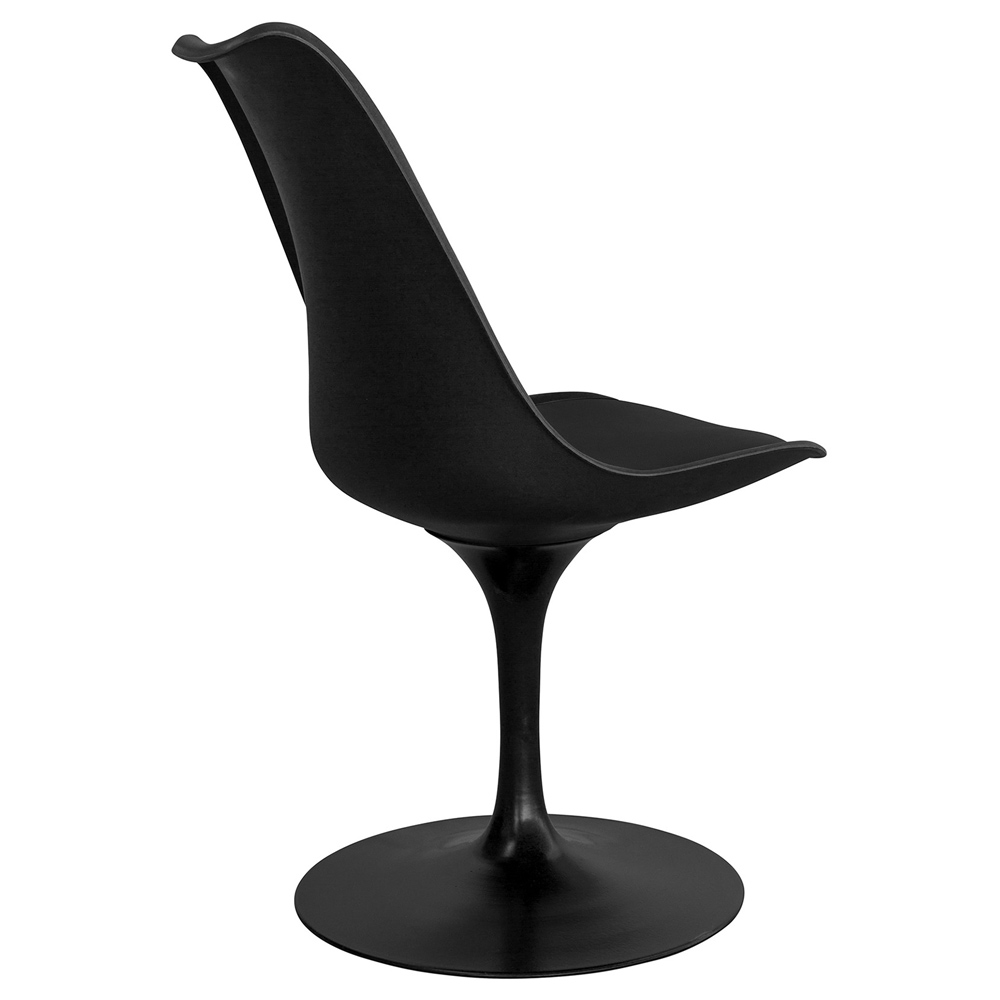 Black Tulip Accent Chair With Black Cushion-PP Chair