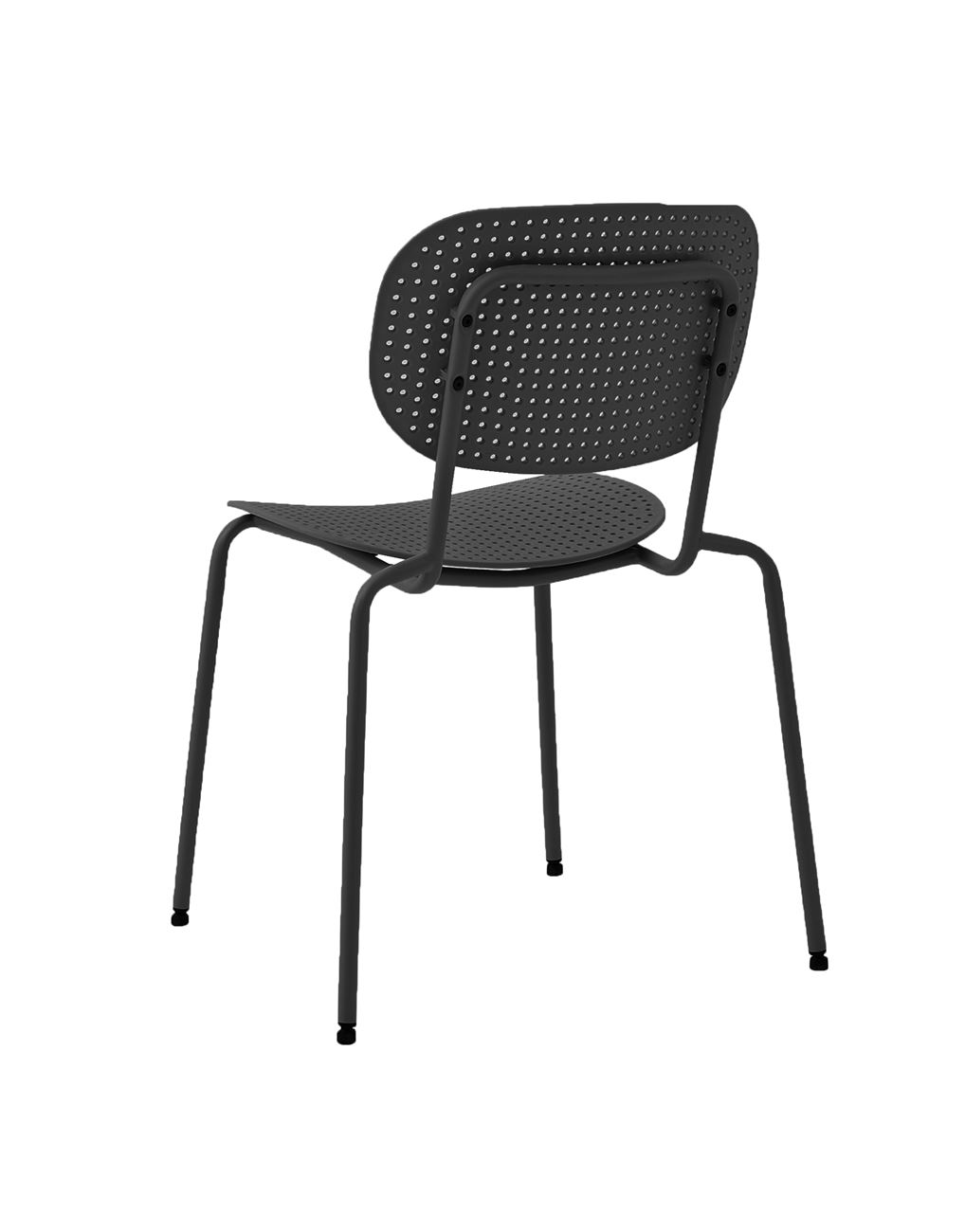 Black Plastic Chair With Metal Frame