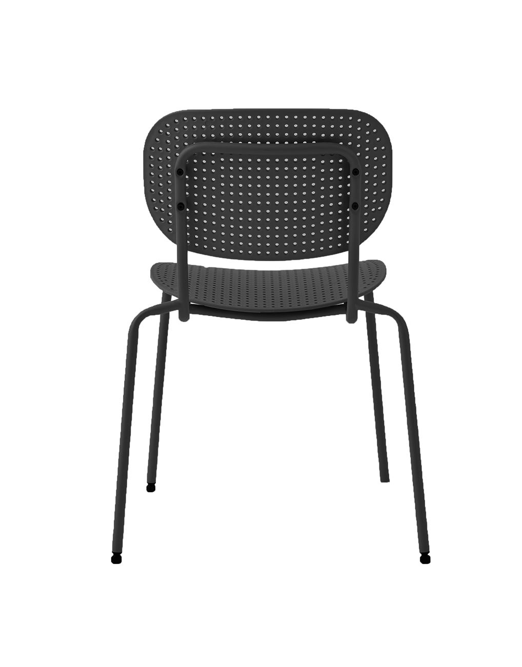 Black Plastic Chair With Metal Frame