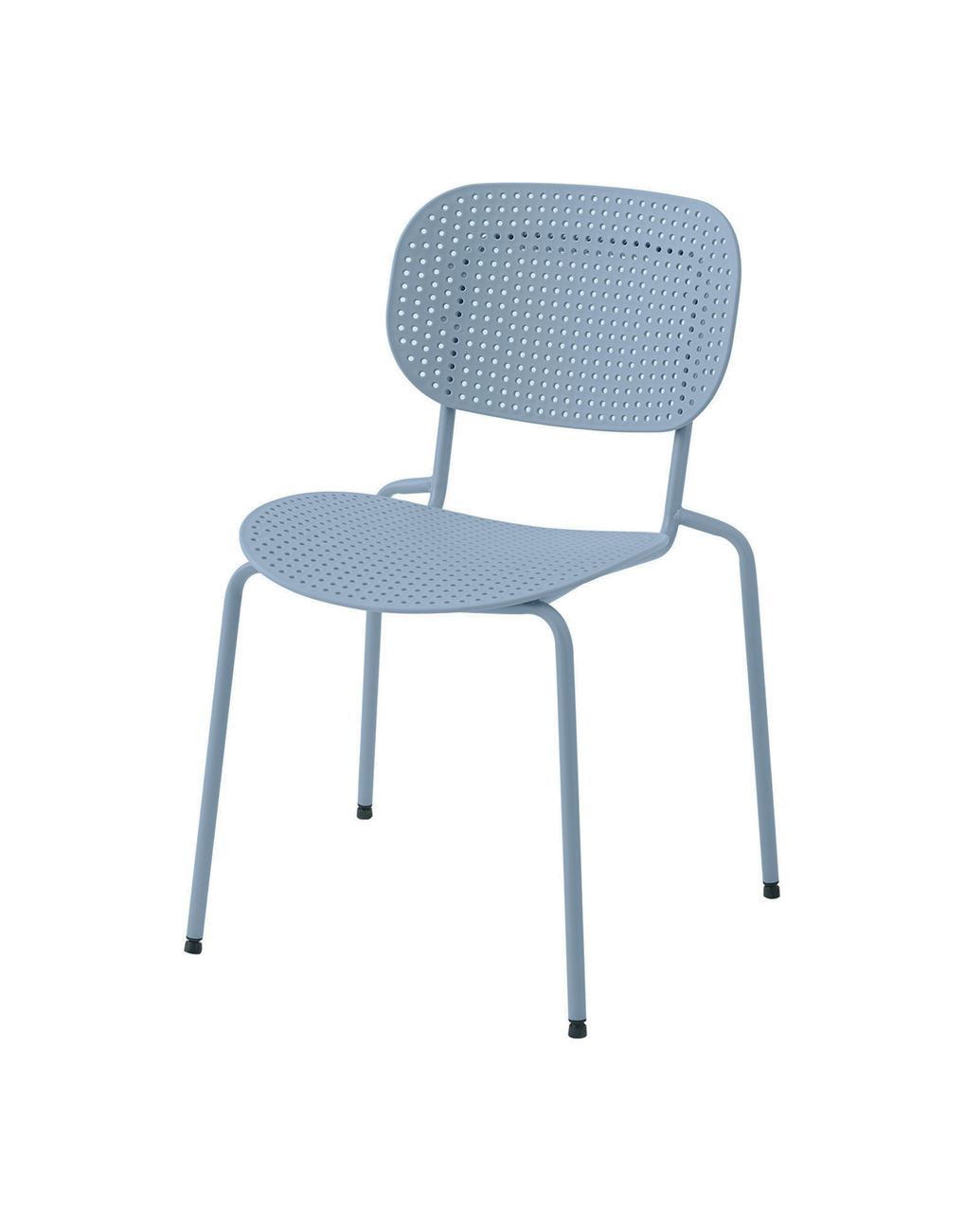 Light Blue Plastic Chair With Metal Frame