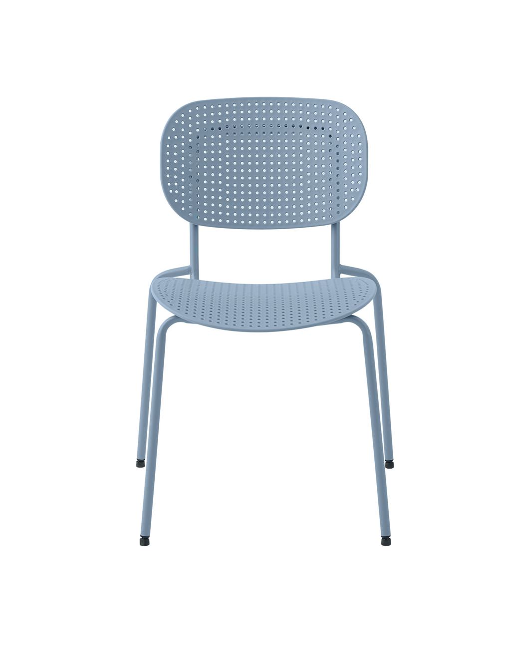 Light Blue Plastic Chair With Metal Frame