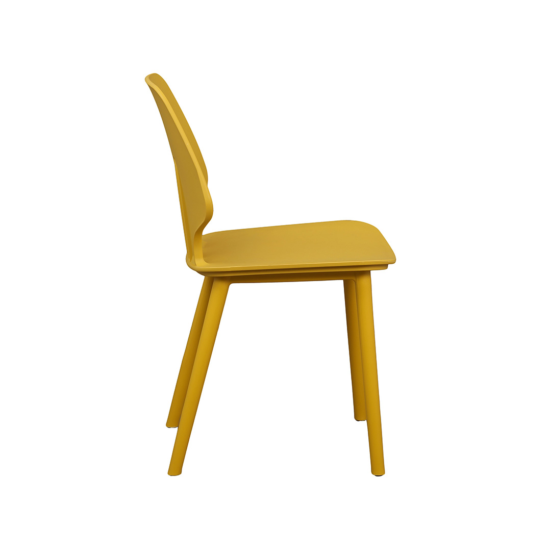 Assembled Yellow Plastic Chair
