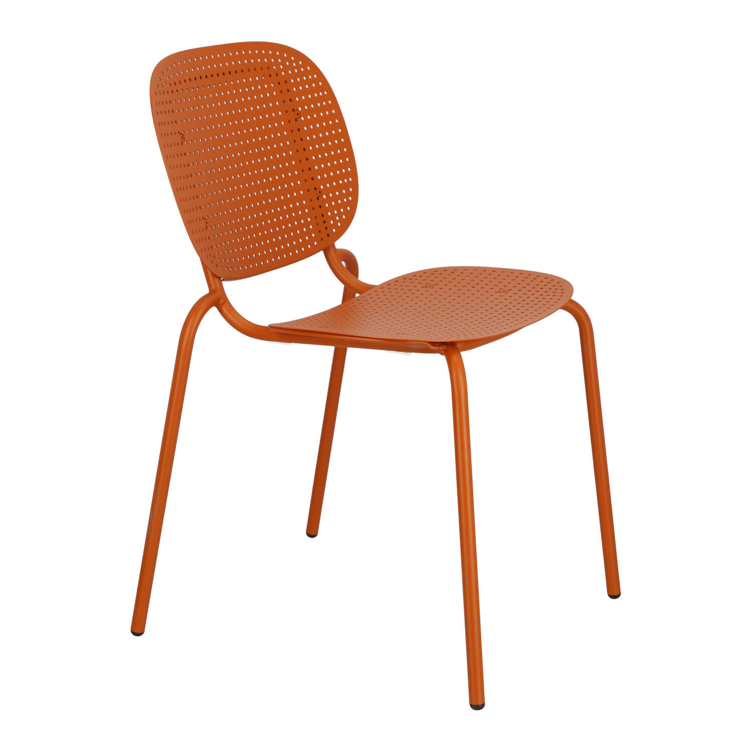 Orange Plastic Chair With Metal Frame
