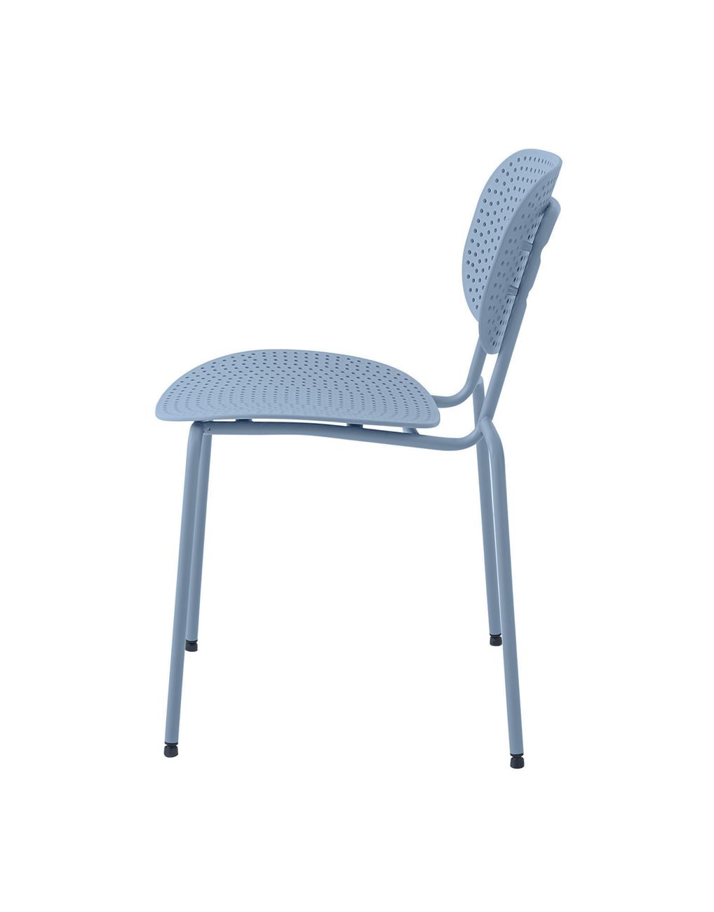 Light Blue Plastic Chair With Metal Frame
