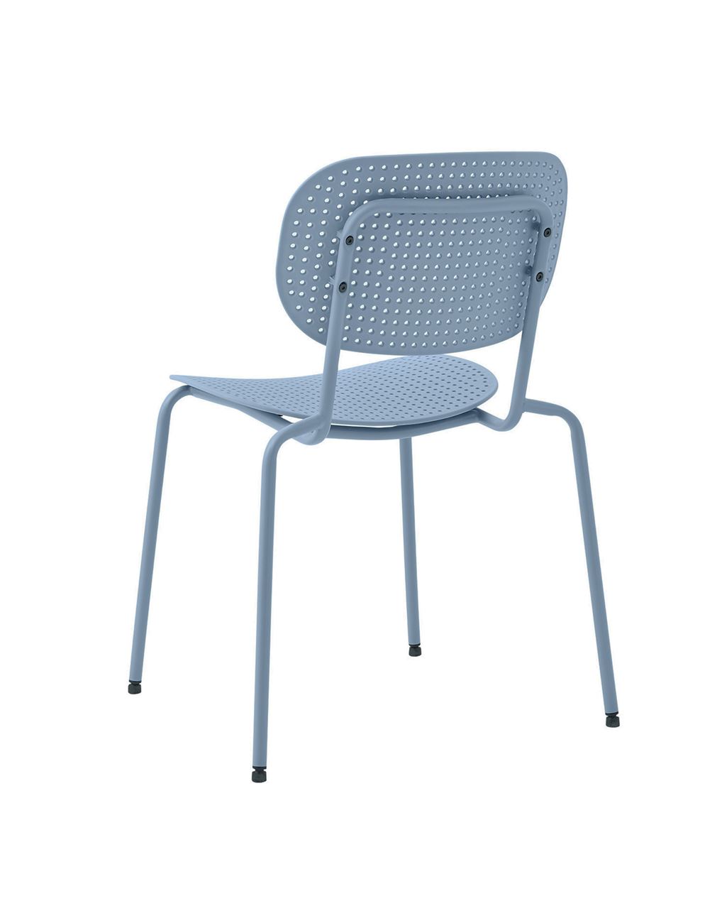 Light Blue Plastic Chair With Metal Frame