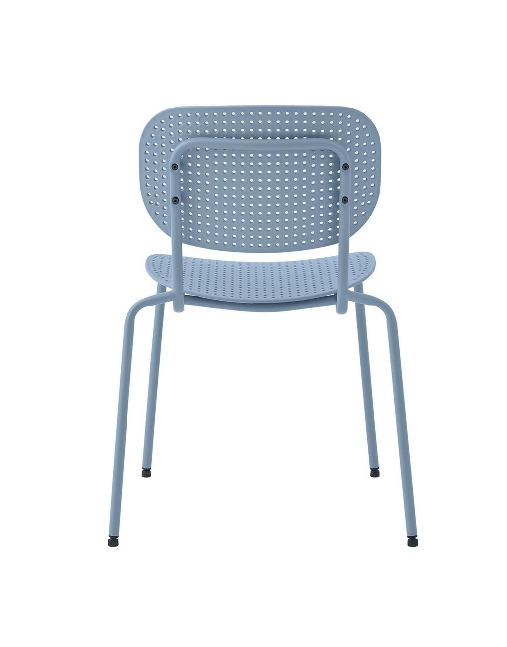 Light Blue Plastic Chair With Metal Frame