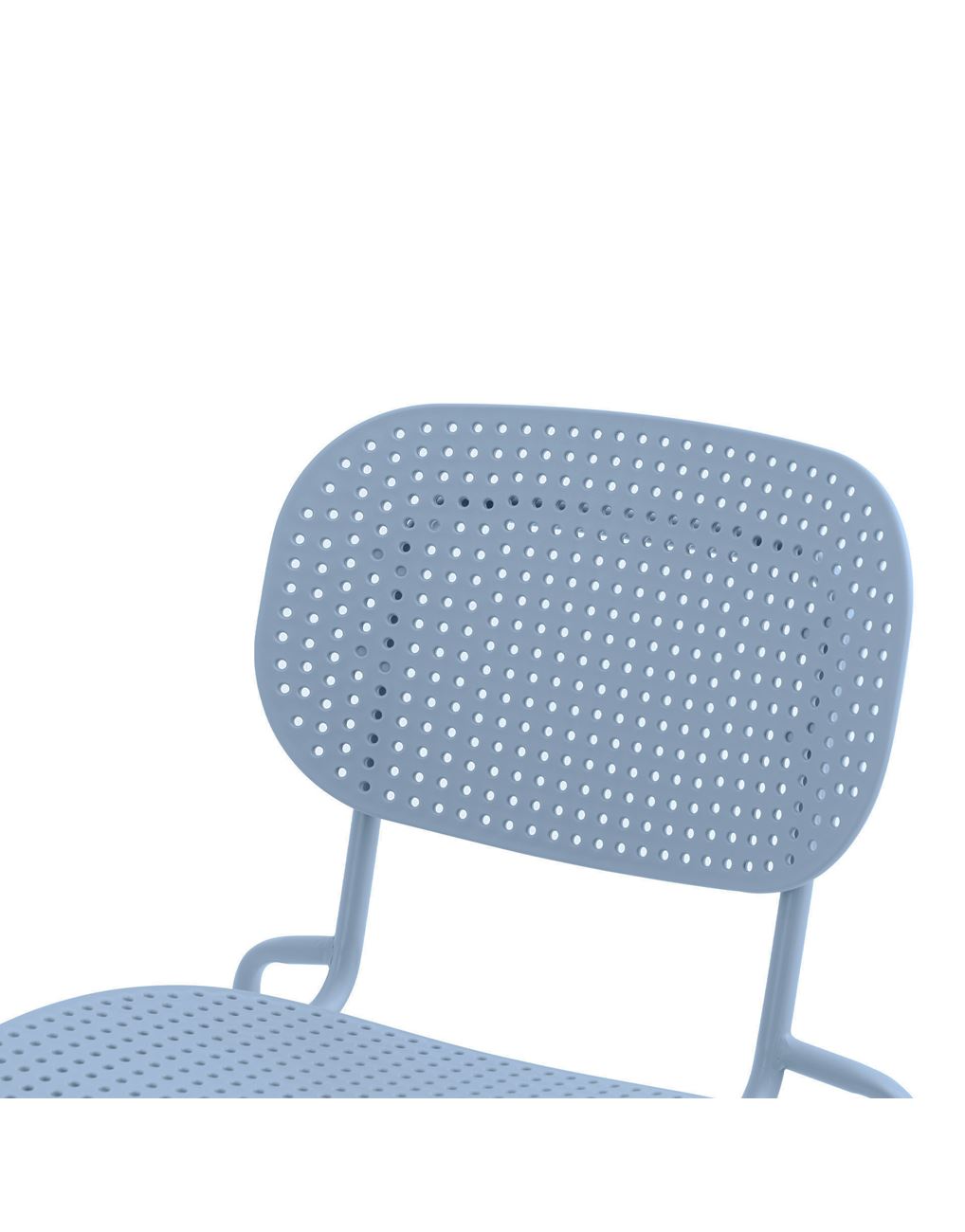 Light Blue Plastic Chair With Metal Frame