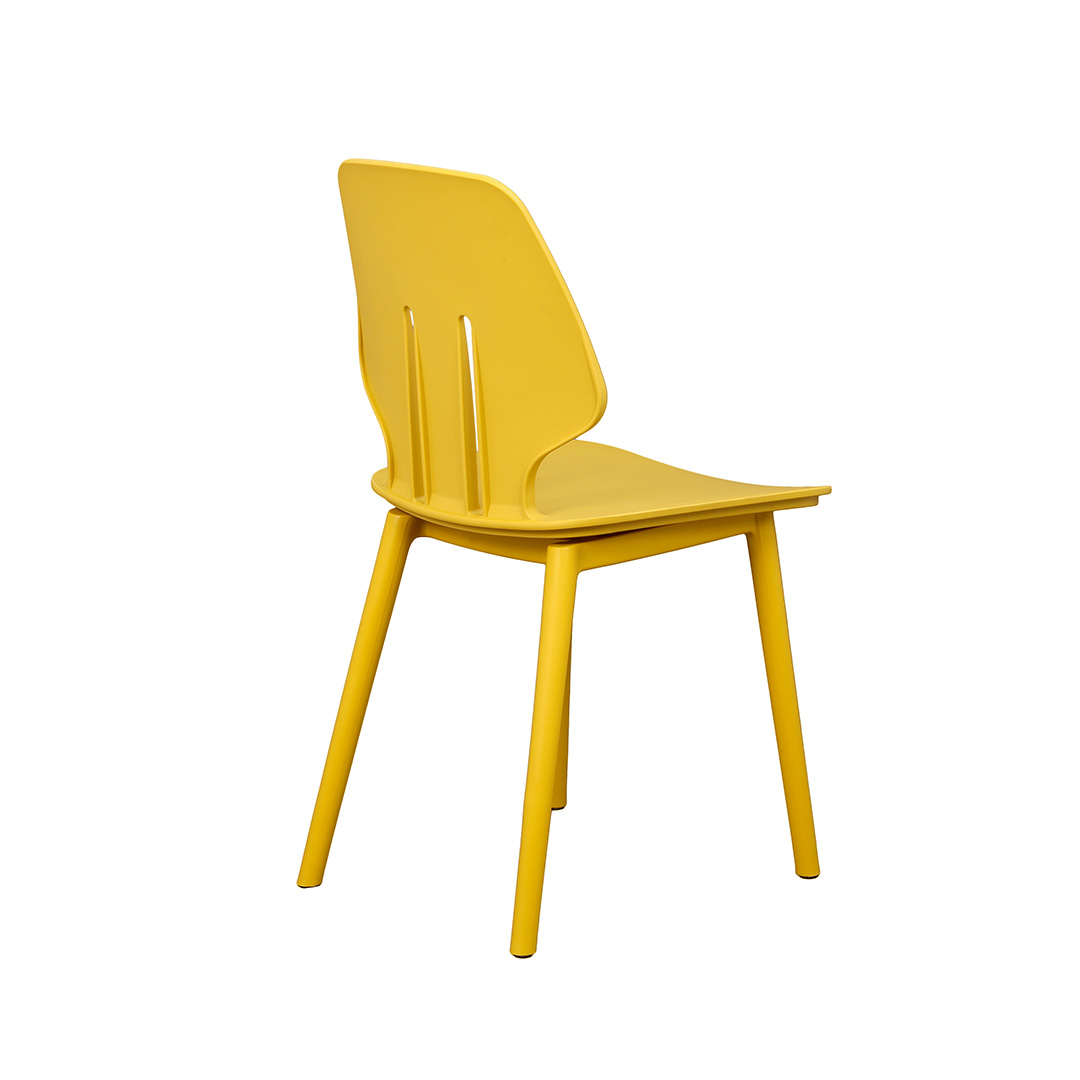 Assembled Yellow Plastic Chair
