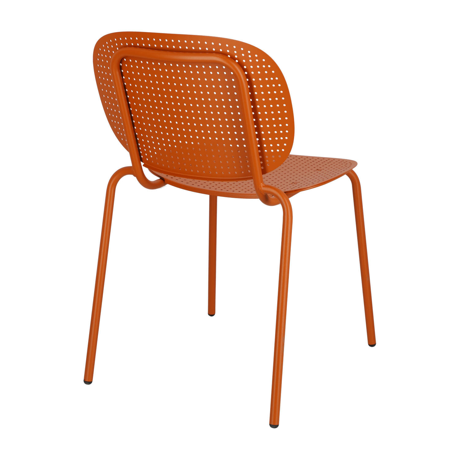 Orange Plastic Chair With Metal Frame
