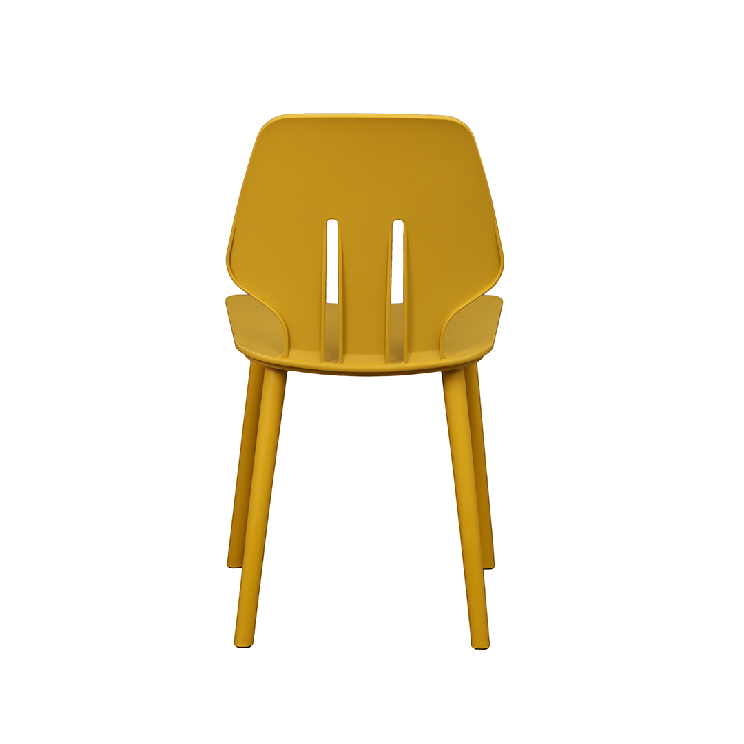 Assembled Yellow Plastic Chair
