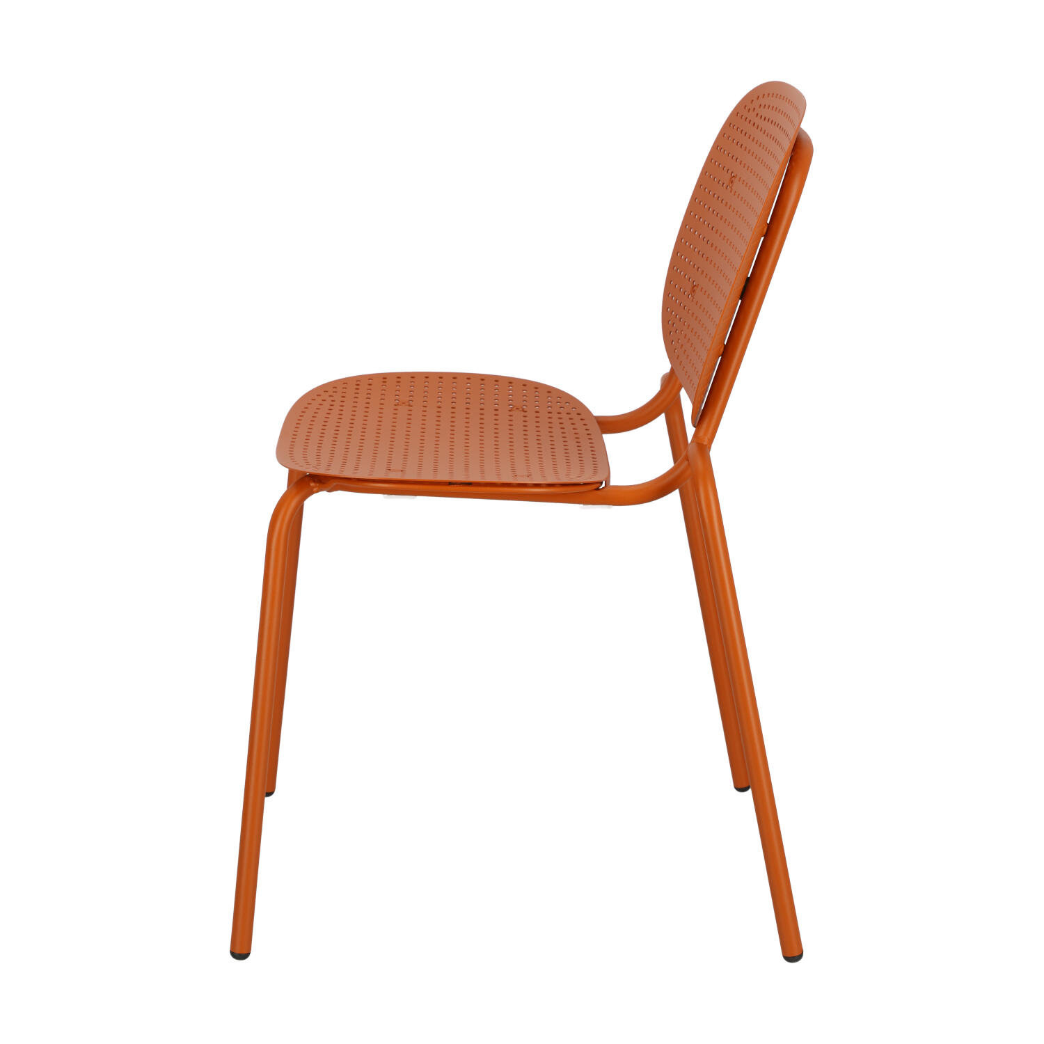 Orange Plastic Chair With Metal Frame