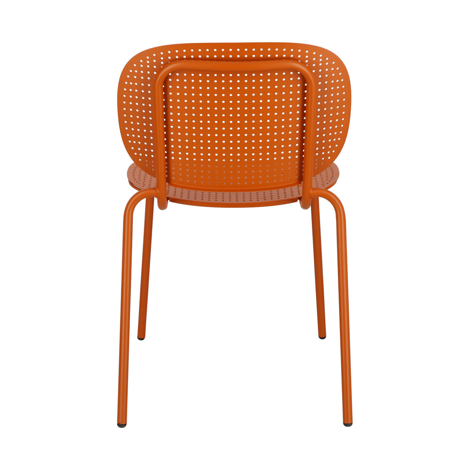 Orange Plastic Chair With Metal Frame