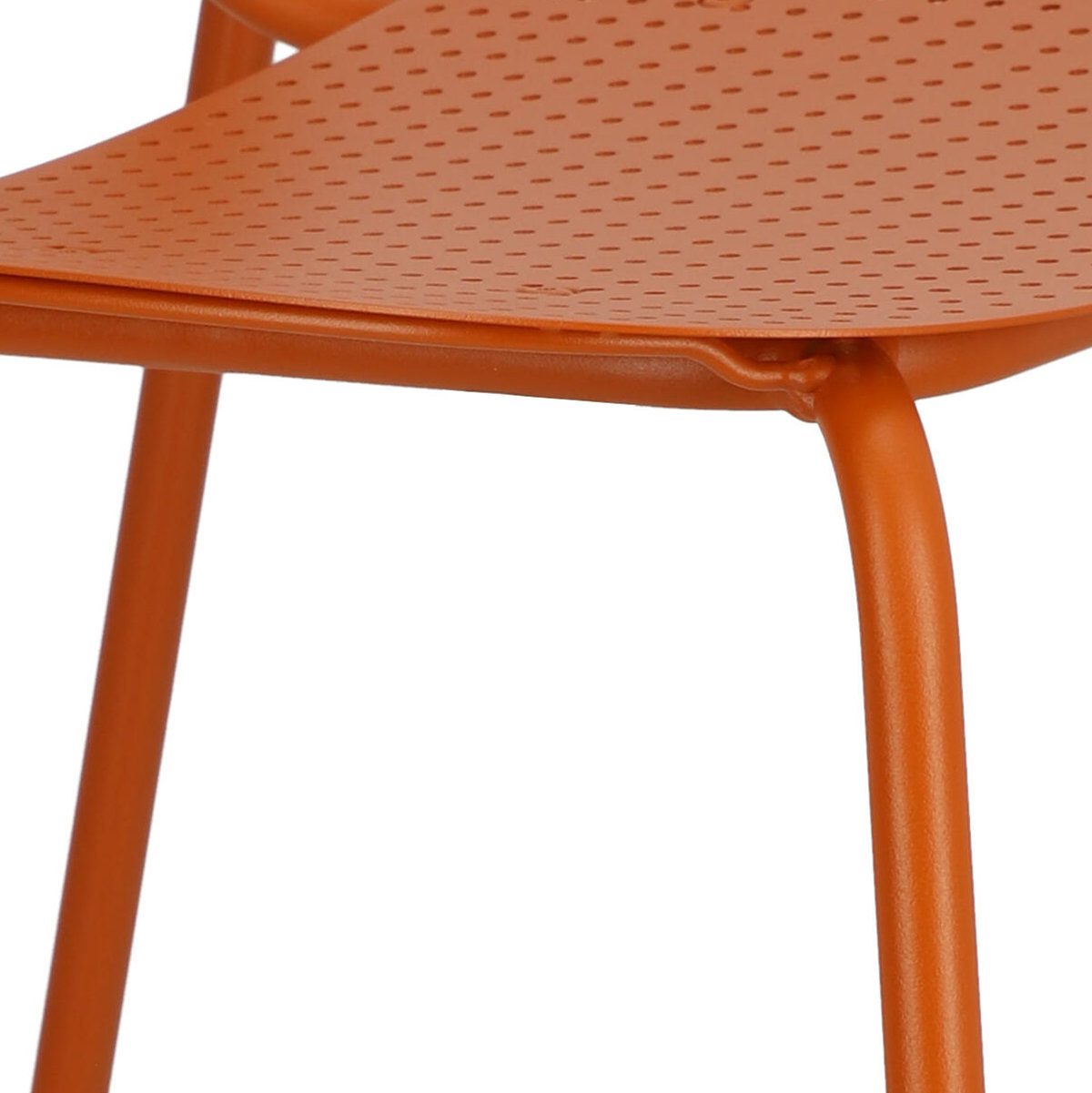 Orange Plastic Chair With Metal Frame