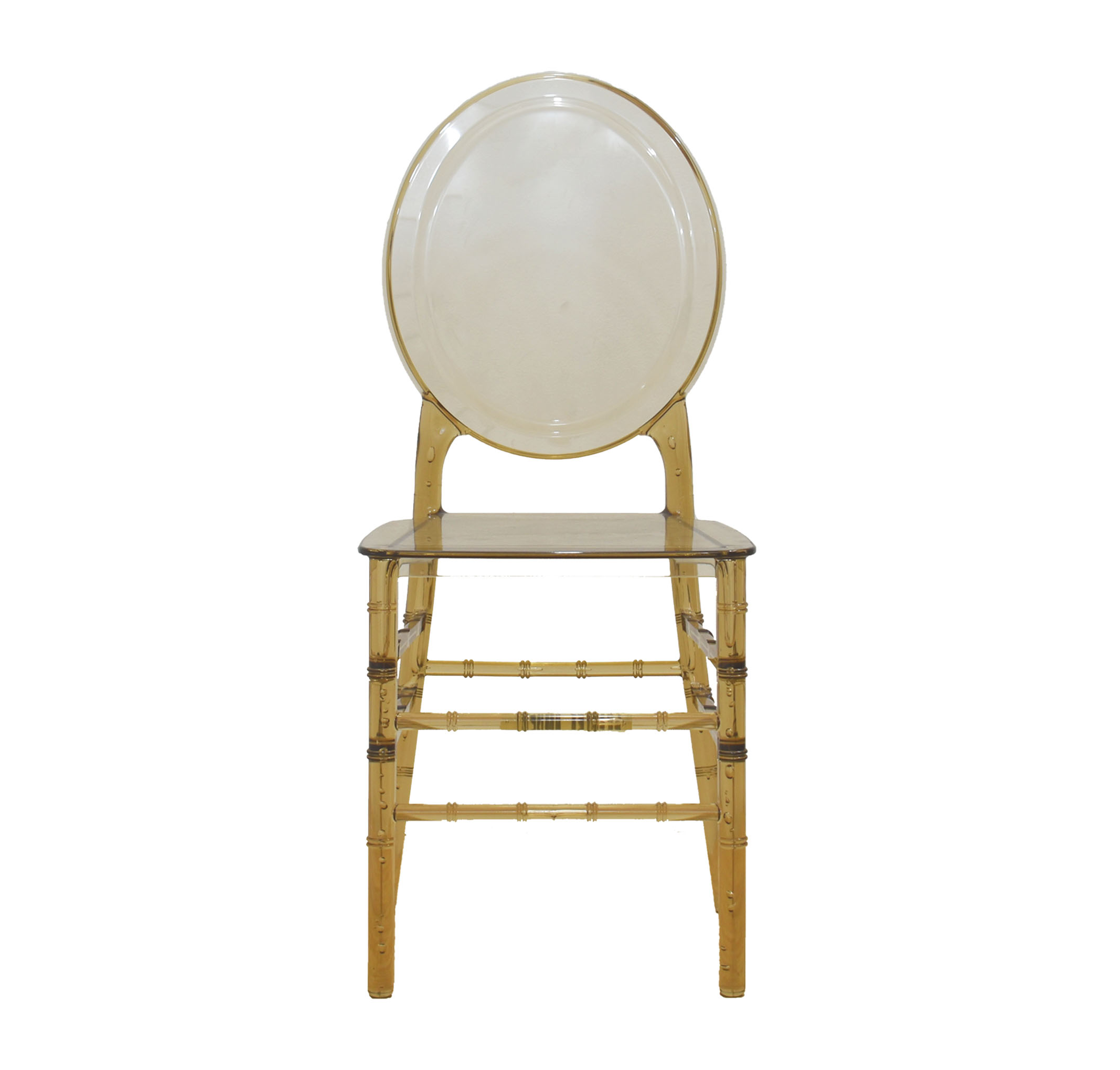 Oval Backrest Transparent Amber Color PC Chair-PP Chair