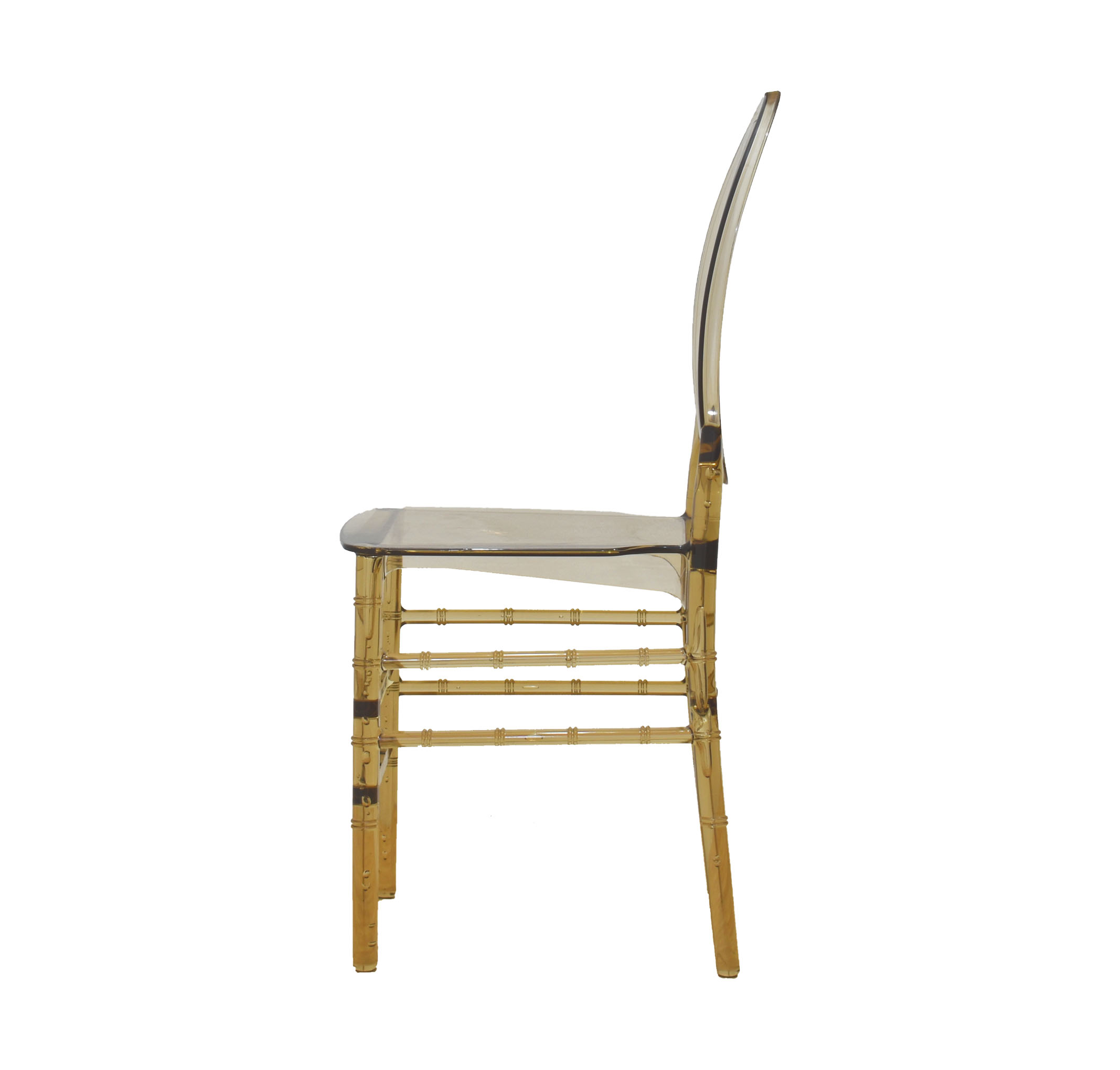 Oval Backrest Transparent Amber Color PC Chair-PP Chair