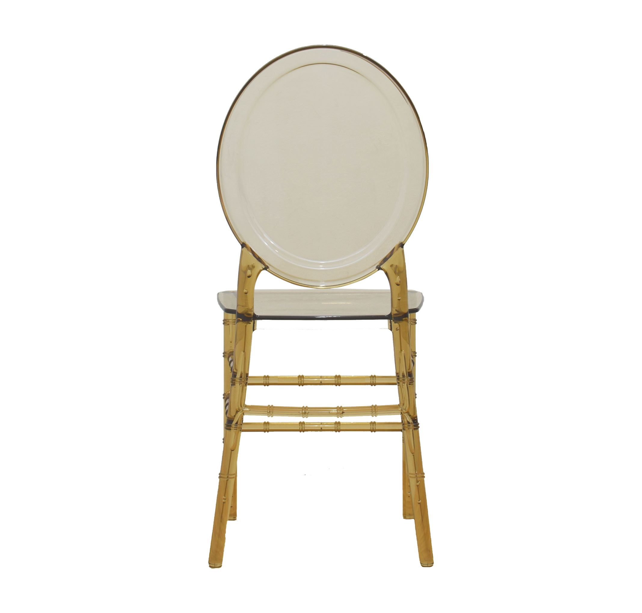 Oval Backrest Transparent Amber Color PC Chair-PP Chair