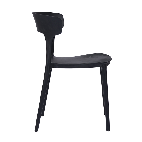 Stackable Chair Plastic In Black-PP Chair