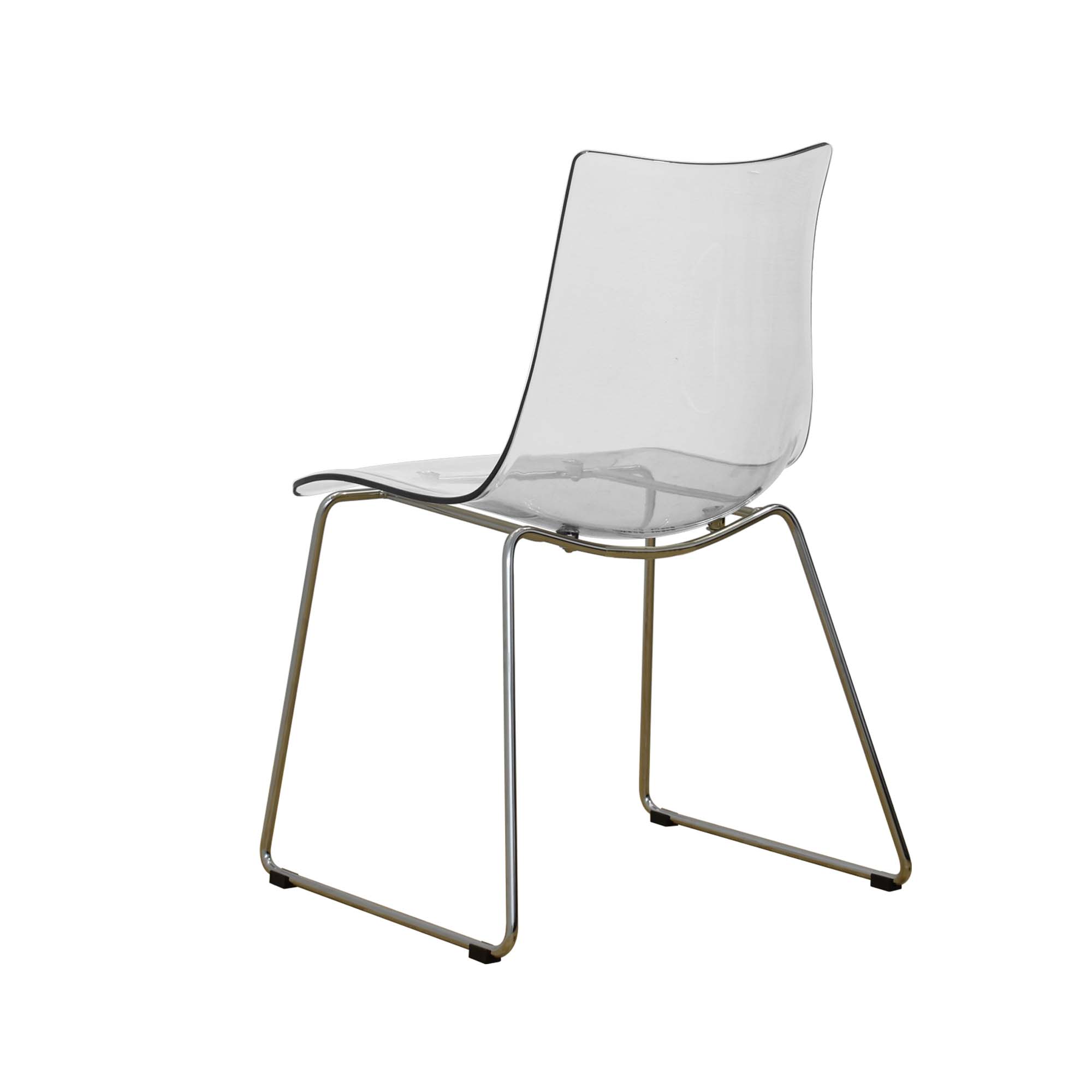 Clear Plastic Chair With Chromed Metal Base-PP Chair