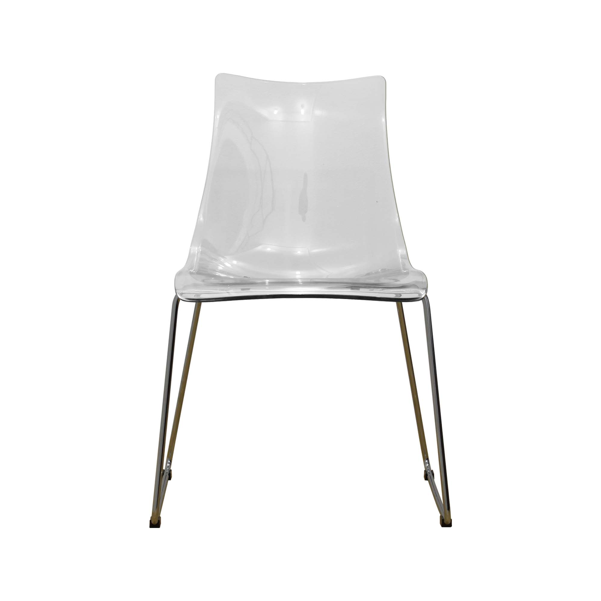 Clear Plastic Chair With Chromed Metal Base-PP Chair