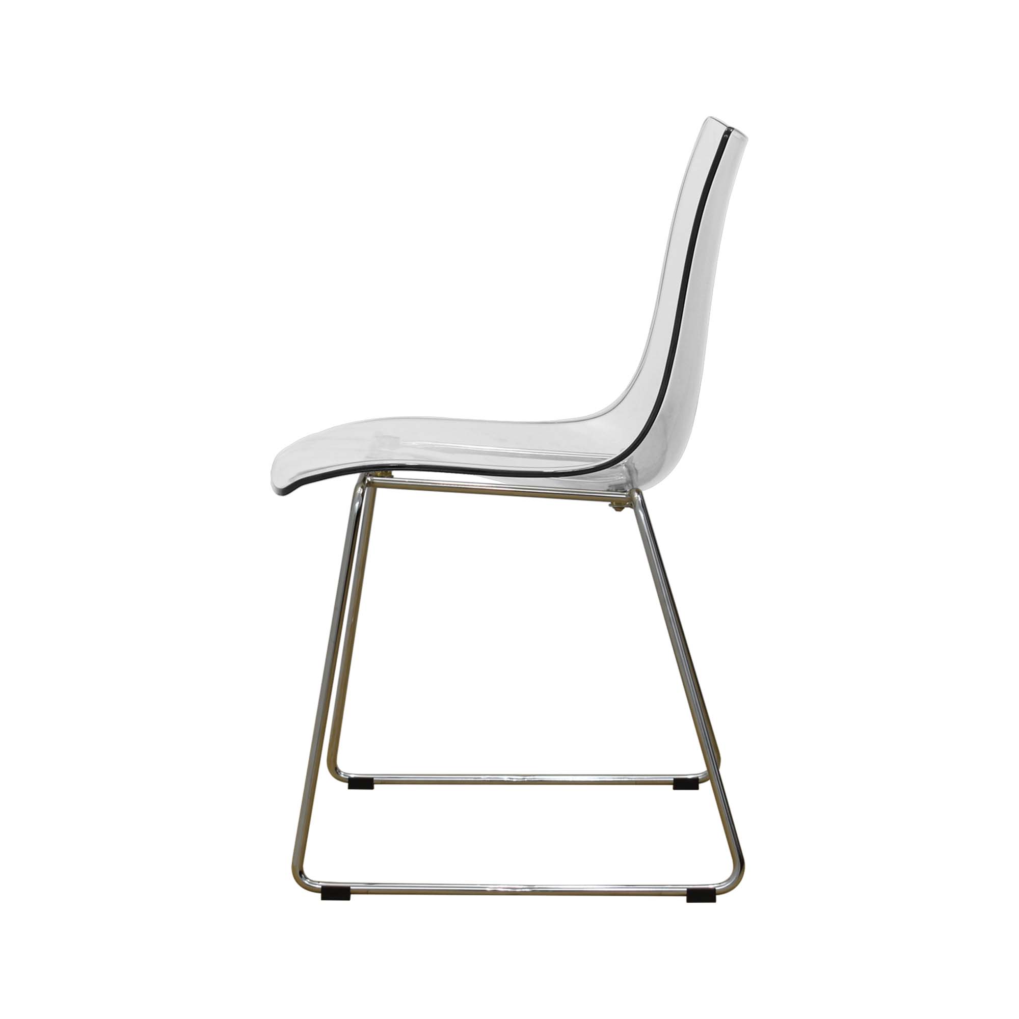 Clear Plastic Chair With Chromed Metal Base-PP Chair