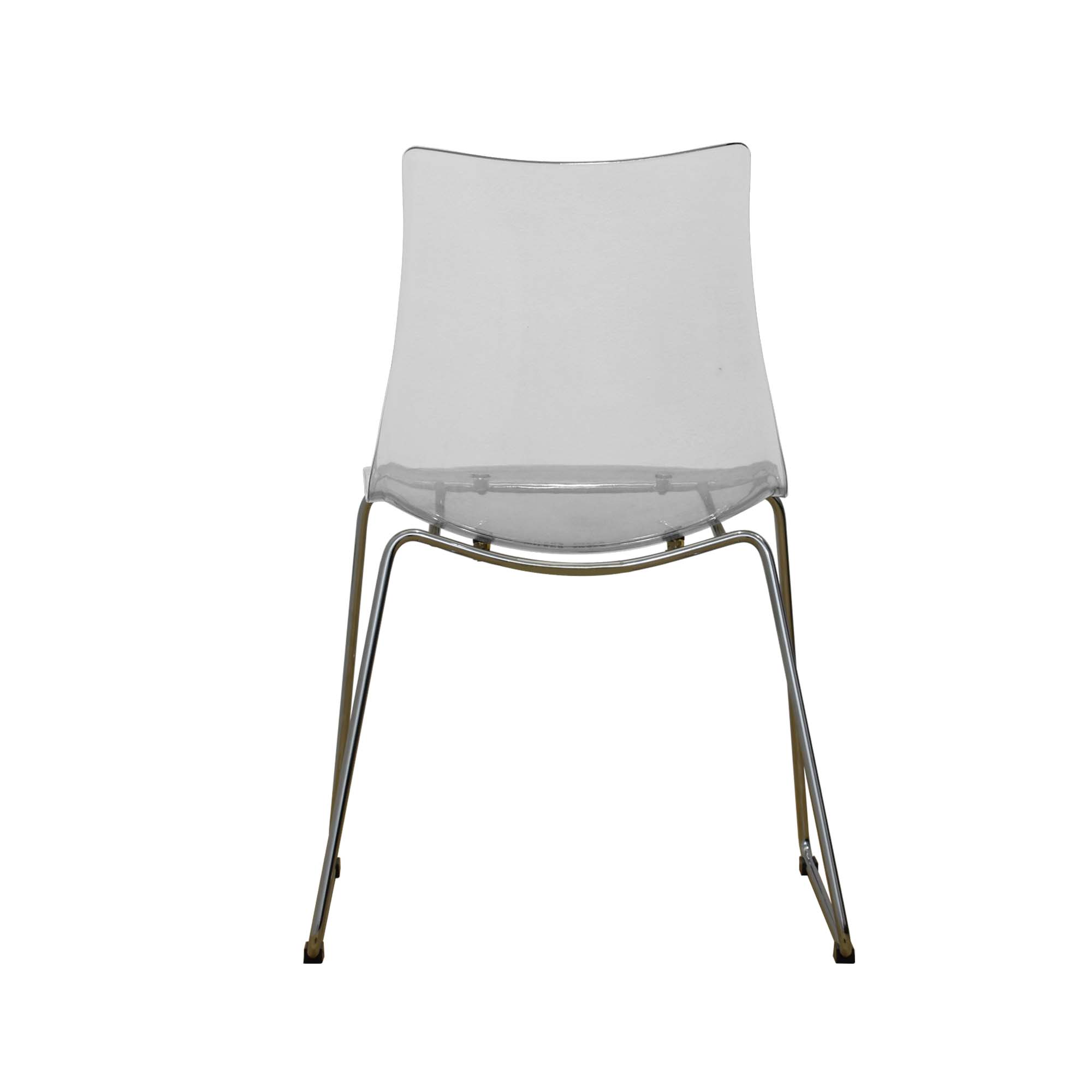 Clear Plastic Chair With Chromed Metal Base-PP Chair