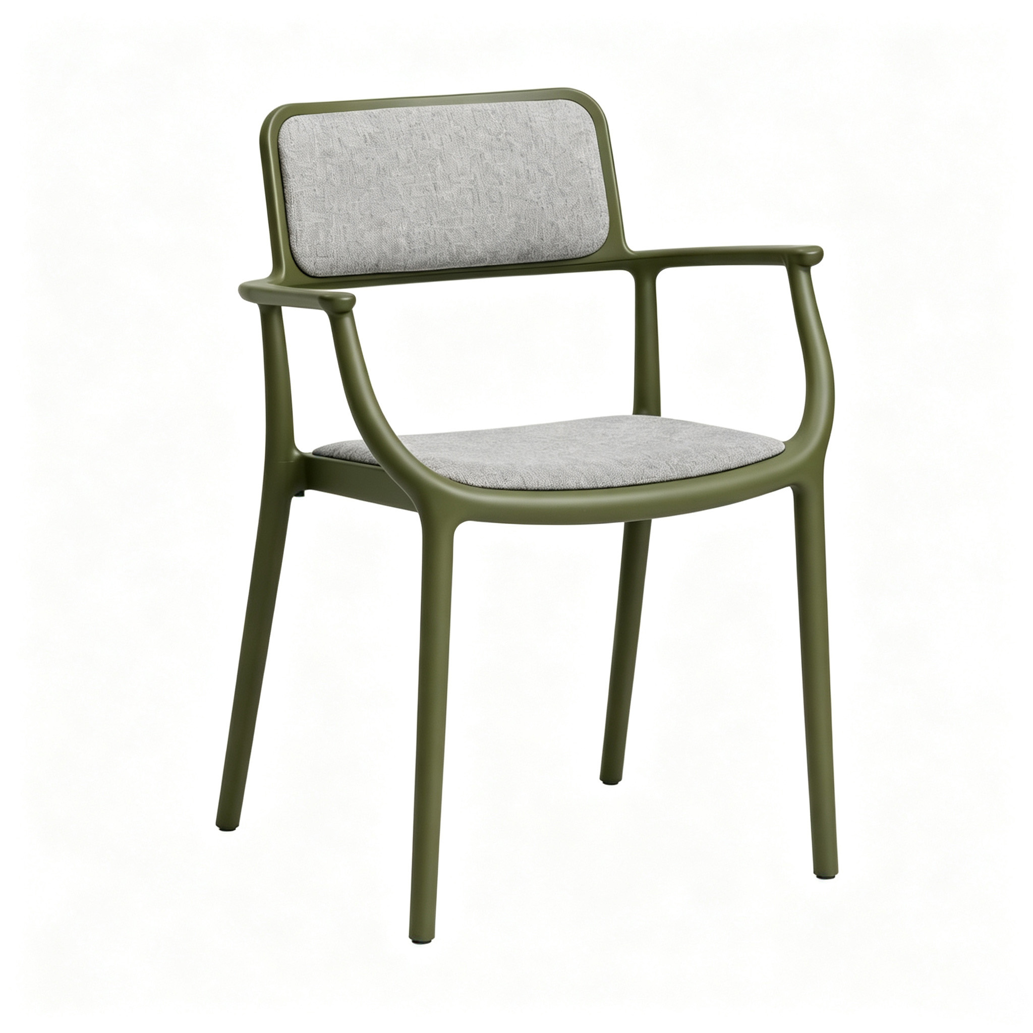 Monobloc PP Frame Upholstered Fabric Armchair, Stackable Commercial Dining Arm Chair for Restaurant, Hotel & Café-PATIVIN Furniture