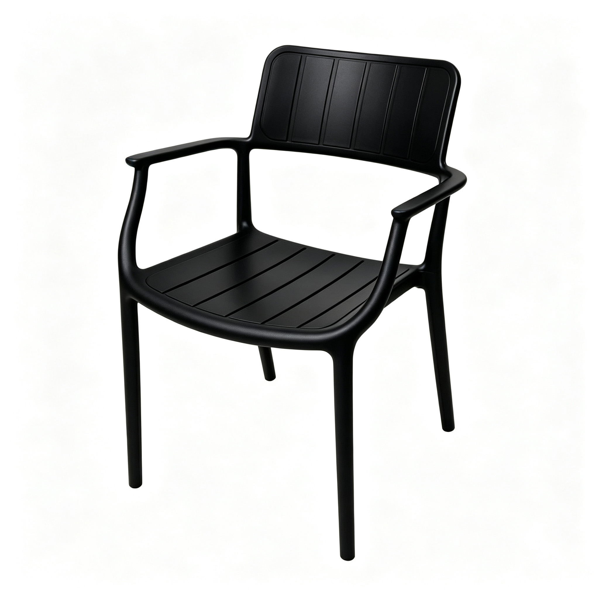 Black Polypropylene Outdoor Armchair | Plastic Dining Chair