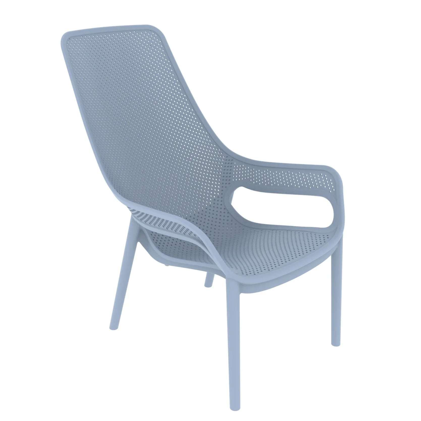 Modern PP Lounge Armchair – Perforated Plastic Outdoor Chair with Arms