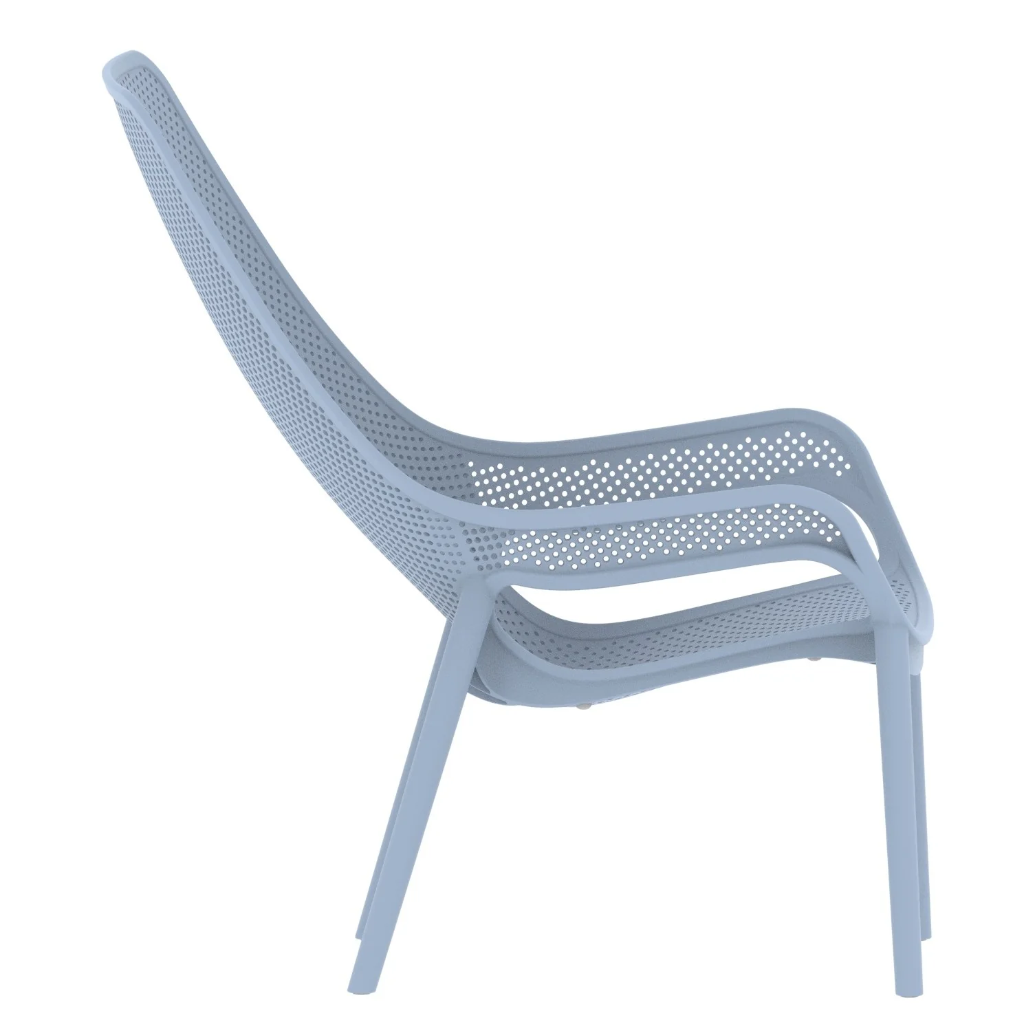 Modern PP Lounge Armchair – Perforated Plastic Outdoor Chair with Arms